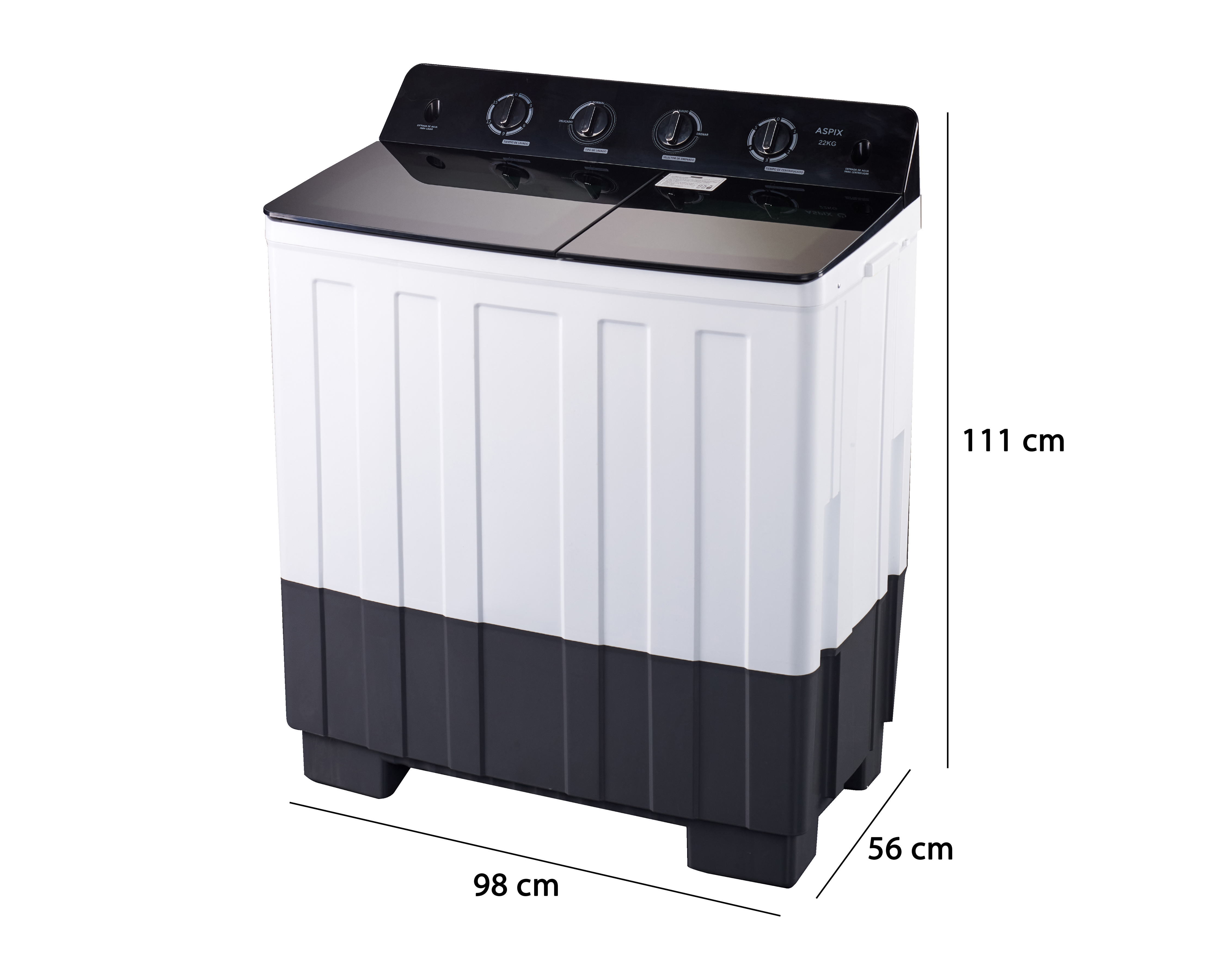 Foto 7 pulgar | Foto 6 | Lavadora Aspix Doble Tina AX24TTW22KNE 22 kg Blanca