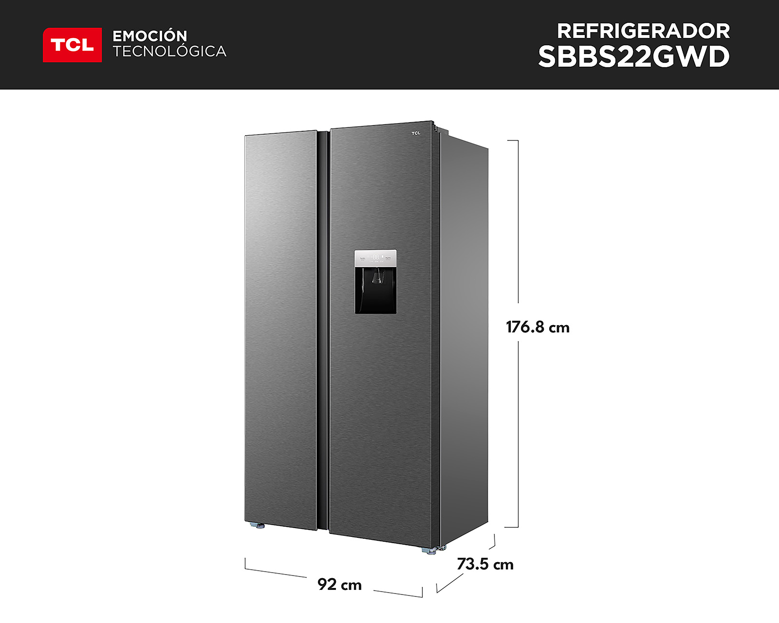 Foto 10 | Foto 10 | Refrigerador TCL Side By Side 22 Pies Acero Inoxidable SBS22GWD