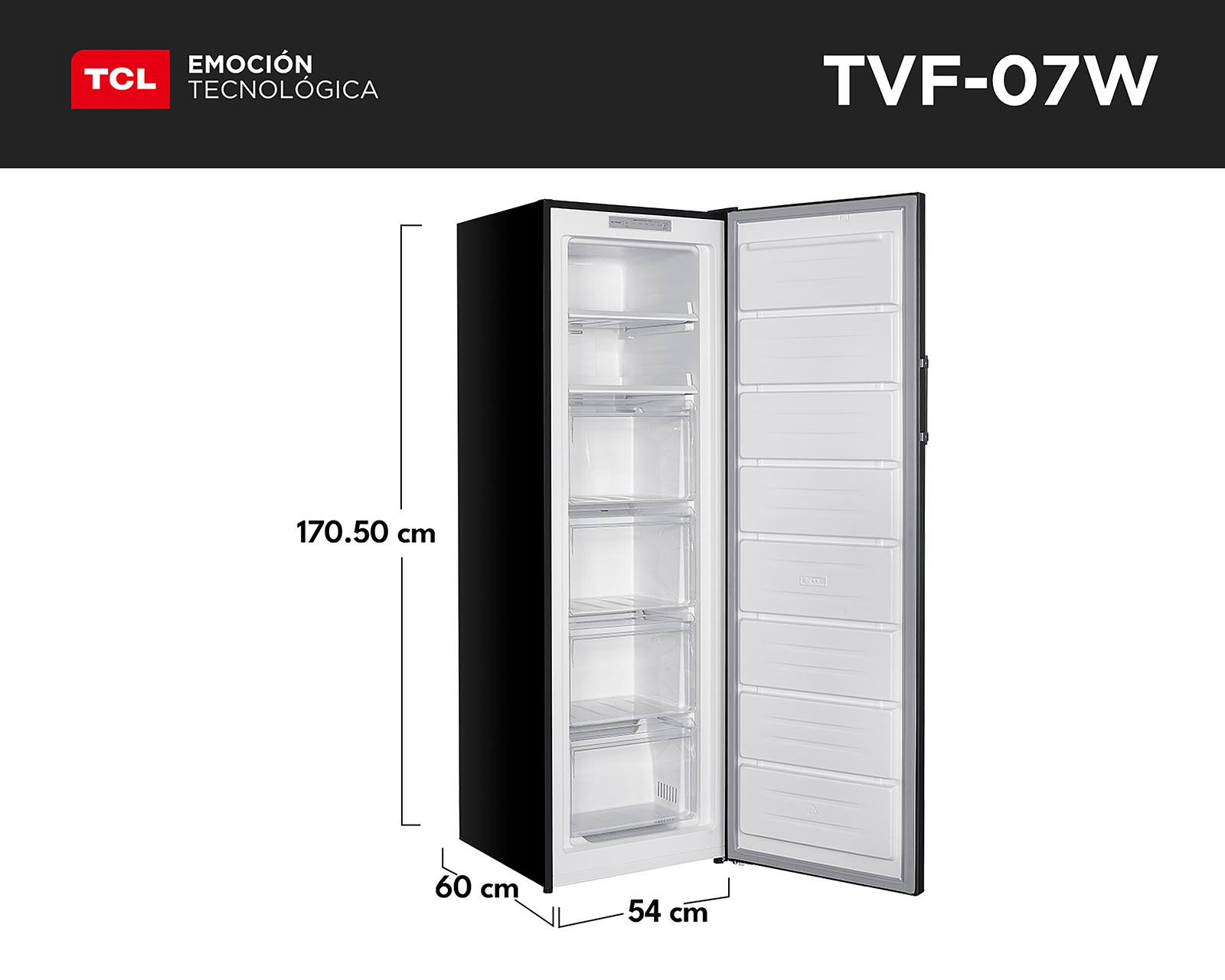 Foto 9 | Foto 9 | Congelador TCL Vertical 7 Pies Gris TVF-07W