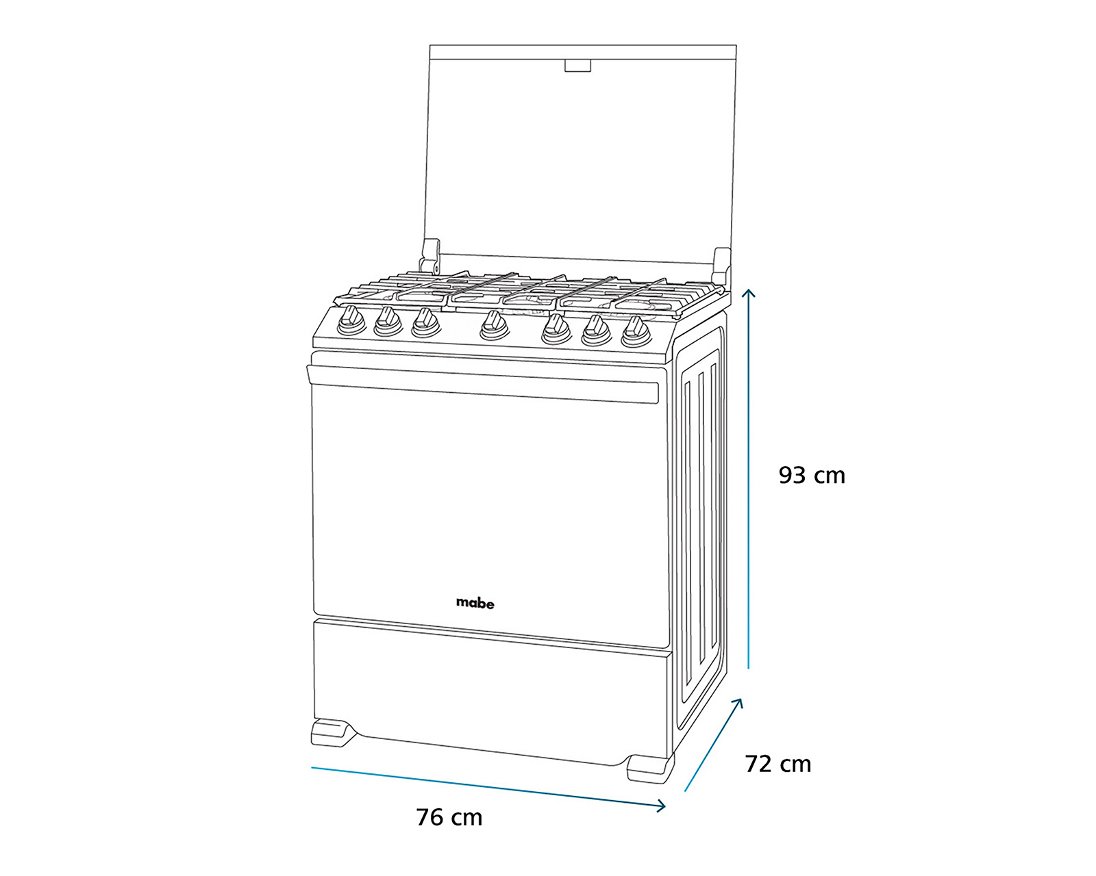 Foto 10 pulgar | Foto 9 | Estufa Mabe de Piso 30 Pulgadas 6 Quemadores de Gas LP EMHA7602JBS0 Horno Air Fry