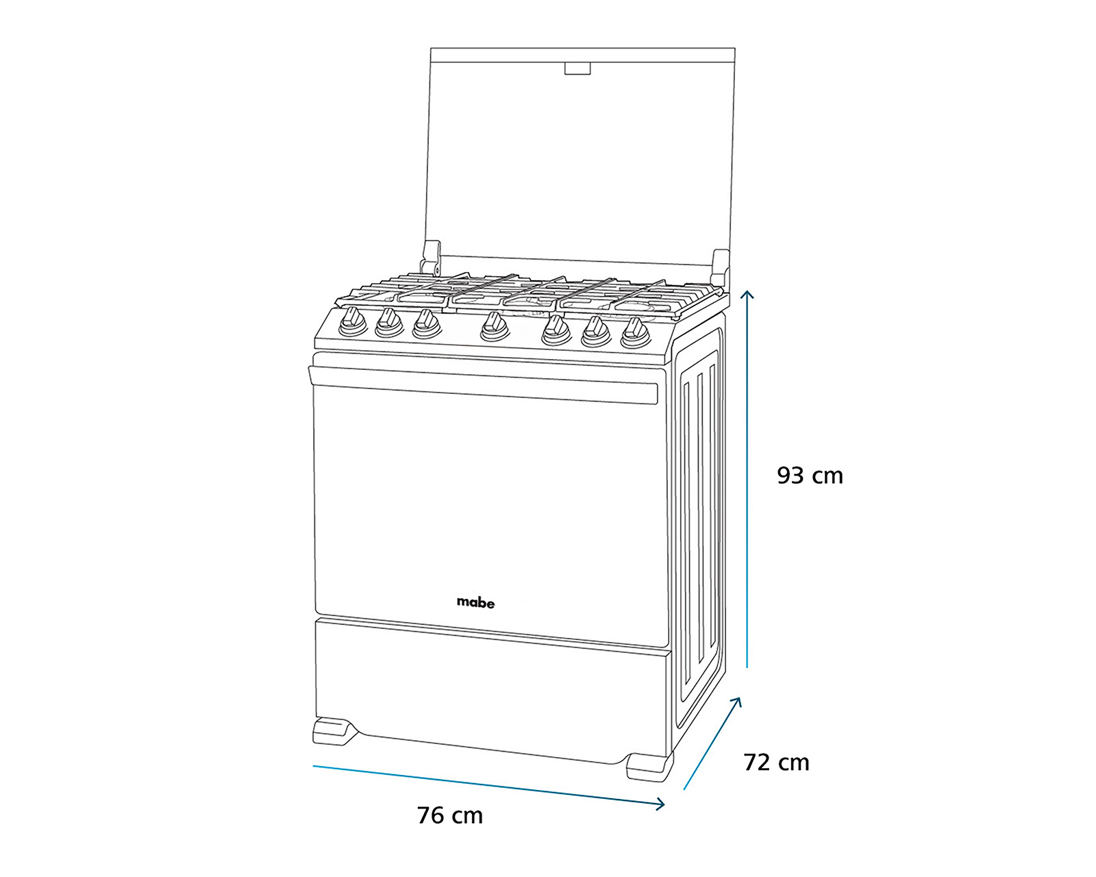 Foto 10 pulgar | Foto 9 | Estufa Mabe de Piso 30 Pulgadas 6 Quemadores de Gas LP EMHA7602DSS0 Horno Air Fry