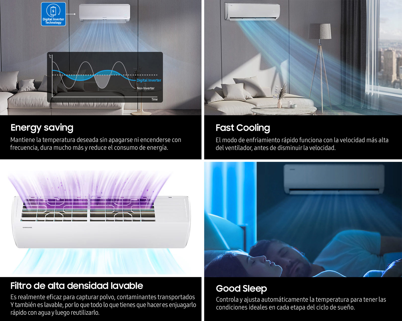 Foto 8 | Foto 8 | Minisplit Samsung Inverter 1 Tonelada 220 V Frío y Calor AR40F12C0AMAX