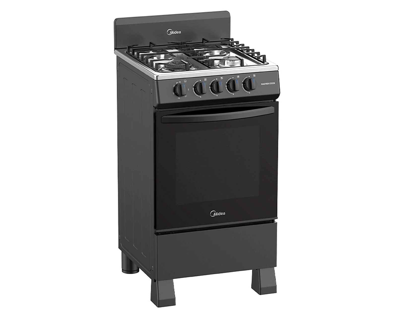 Estufa Midea de Piso 20 Pulgadas 4 Quemadores de Gas MGS20FS1BIABB Termocontrol