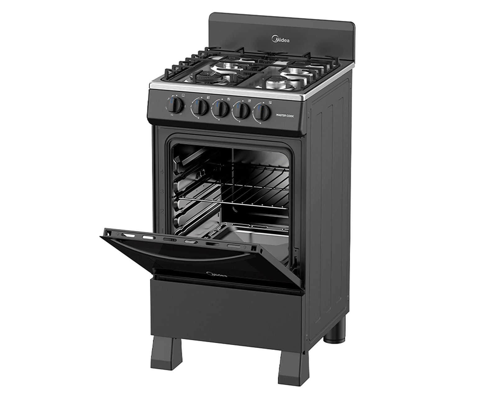 Foto 3 | Foto 3 | Estufa Midea de Piso 20 Pulgadas 4 Quemadores de Gas MGS20FS1BIABB Termocontrol