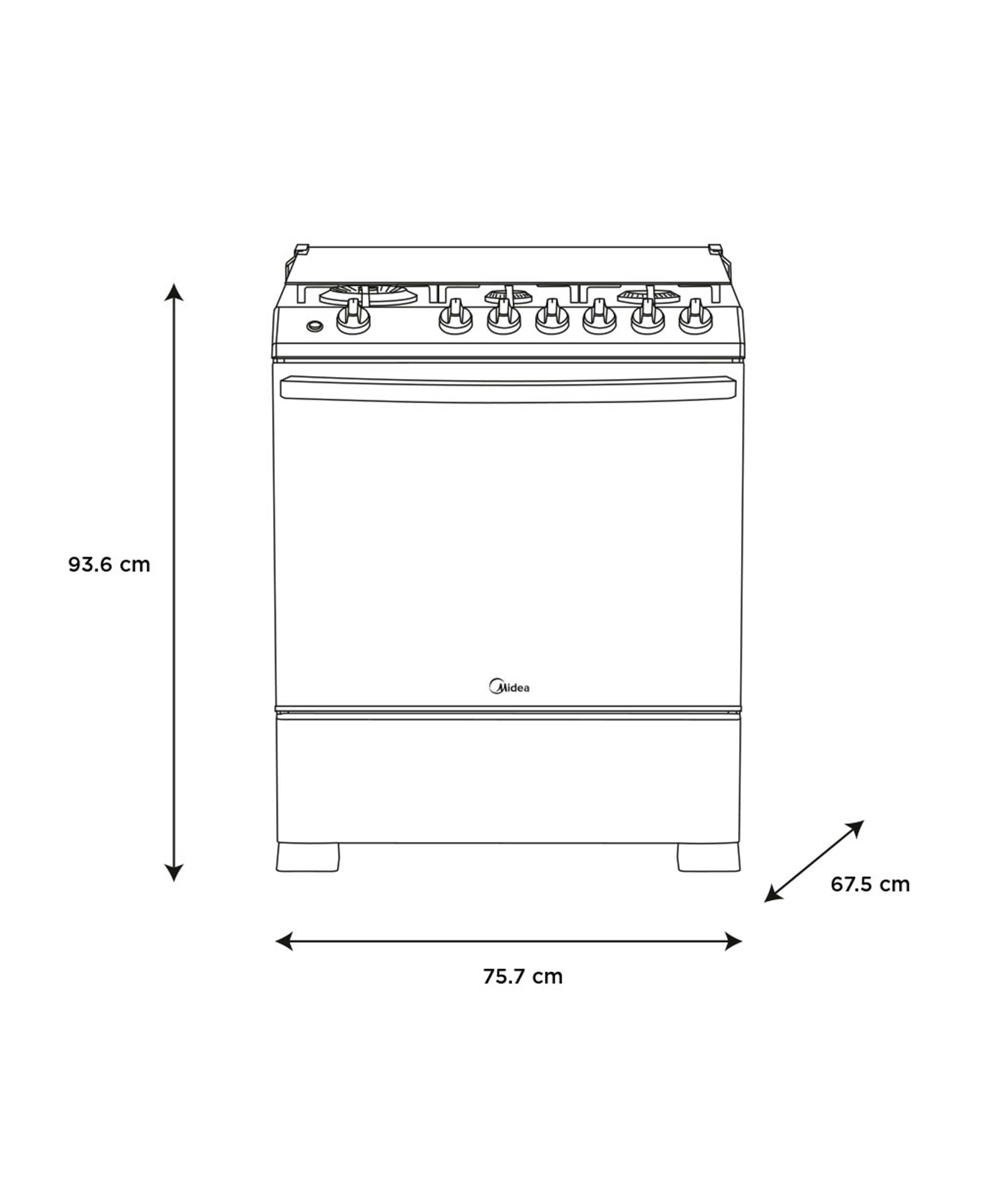 Foto 5 | Foto 5 | Estufa Midea de Piso 30 Pulgadas con 6 Quemadores de Gas MGS30FS1LIASGT