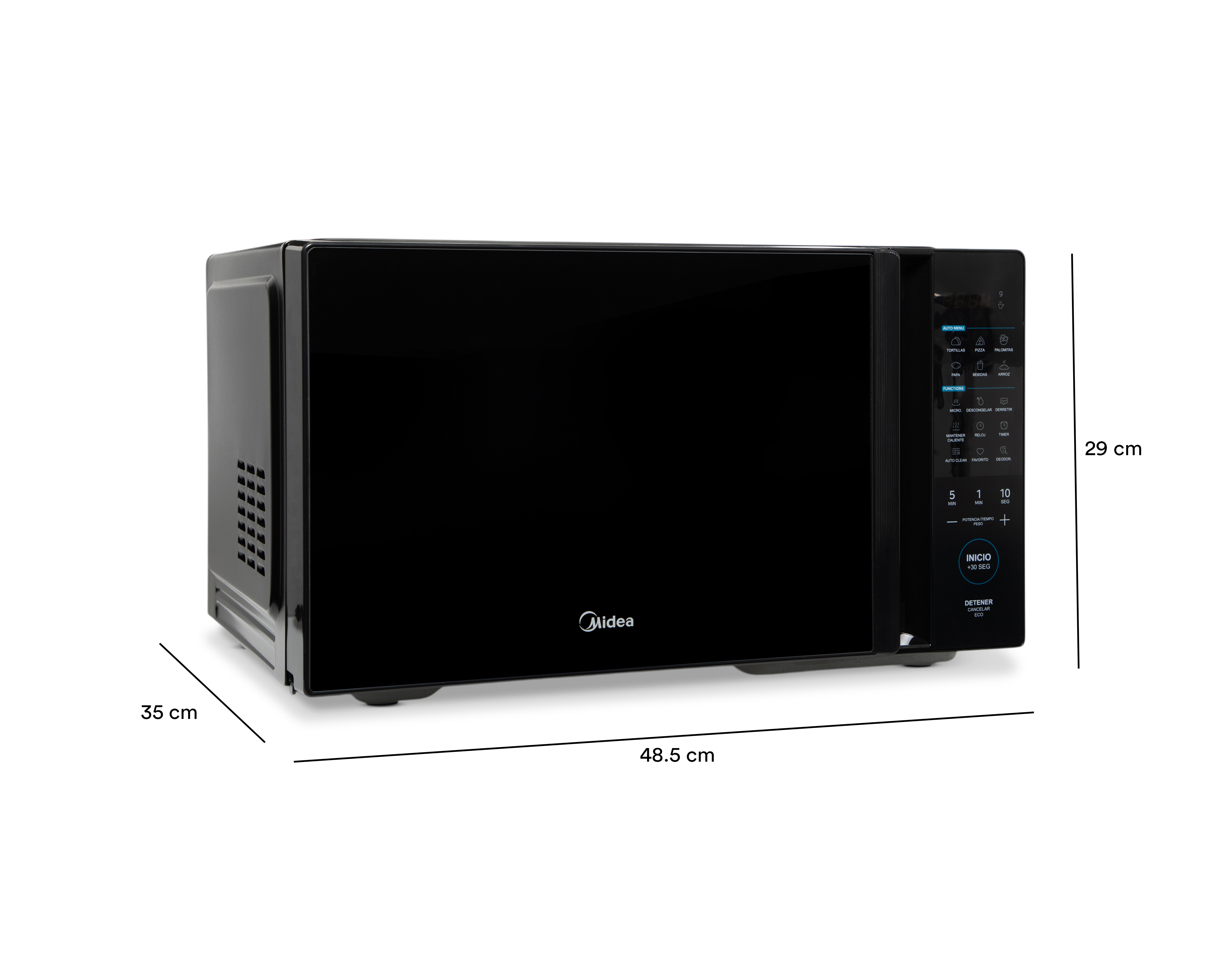 Foto 8 pulgar | Foto 7 | Horno de Microondas Midea 1.1 Pies MMDT11S2MB Negro