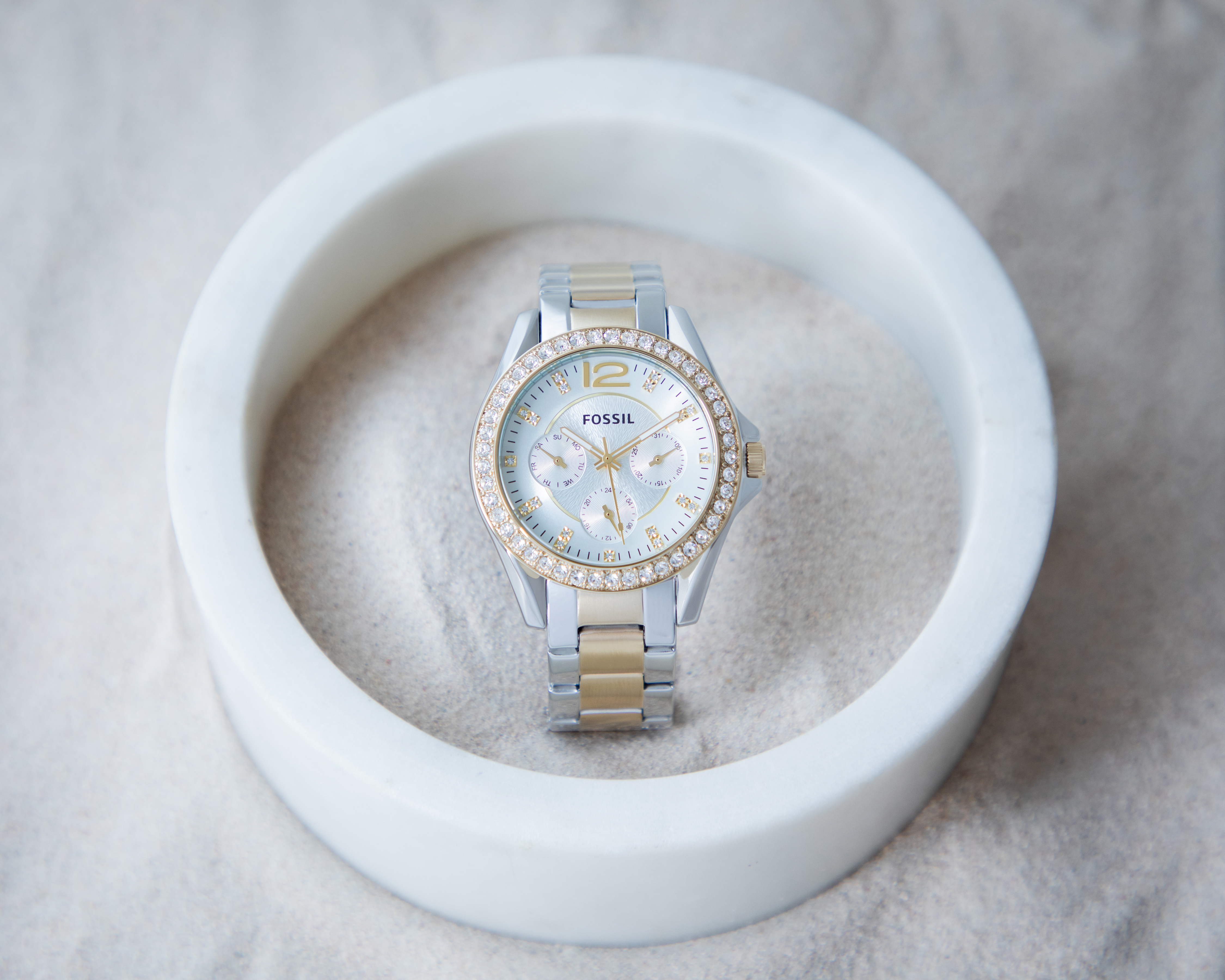 Foto 5 | Foto 5 | Reloj para Mujer Fossil ES3204 Plateado/Dorado