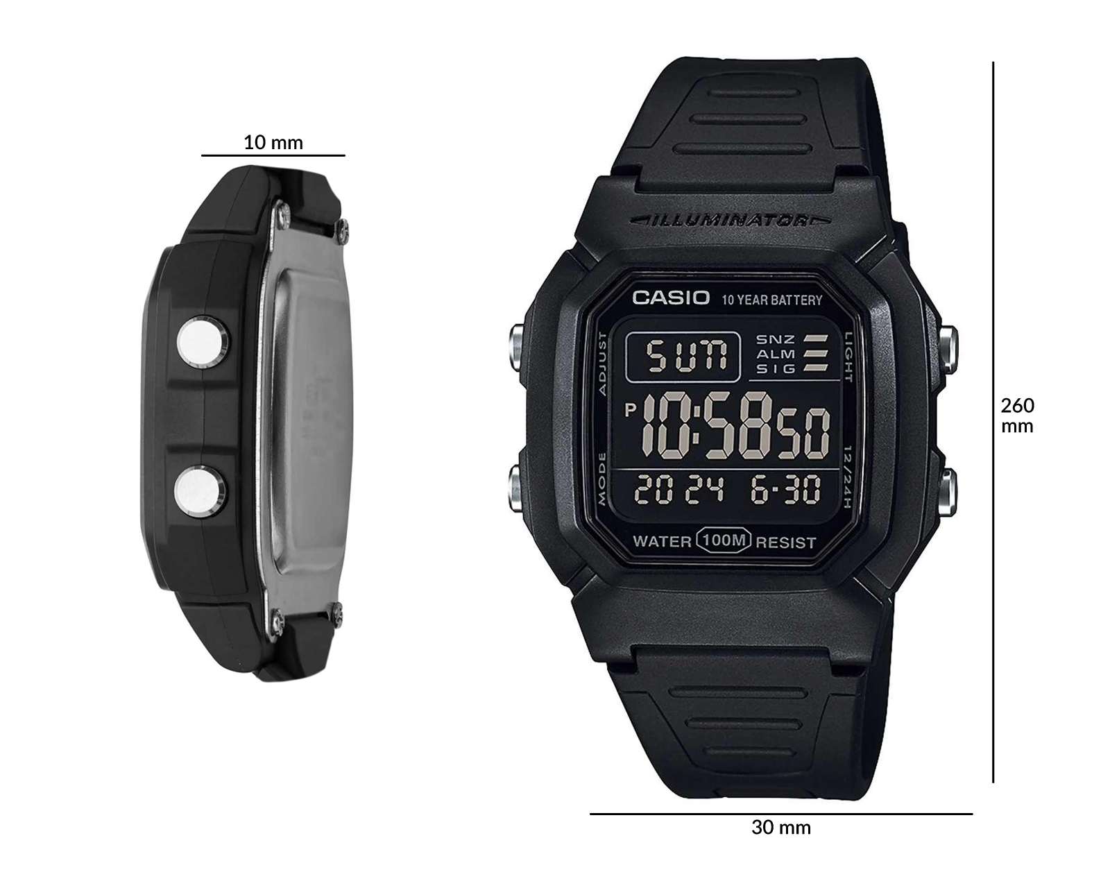 Foto 6 | Foto 6 | Reloj Unisex Casio W800H-1BVCF Negro