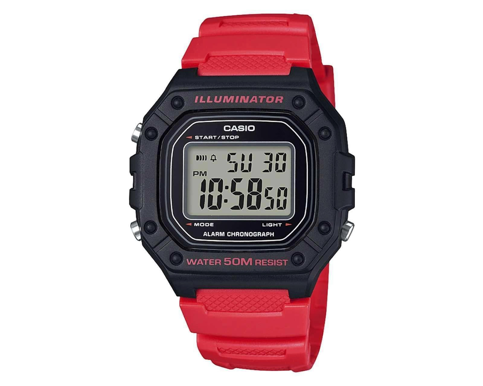 Reloj para Hombre Casio W-218H-4BVCF Rojo/Negro