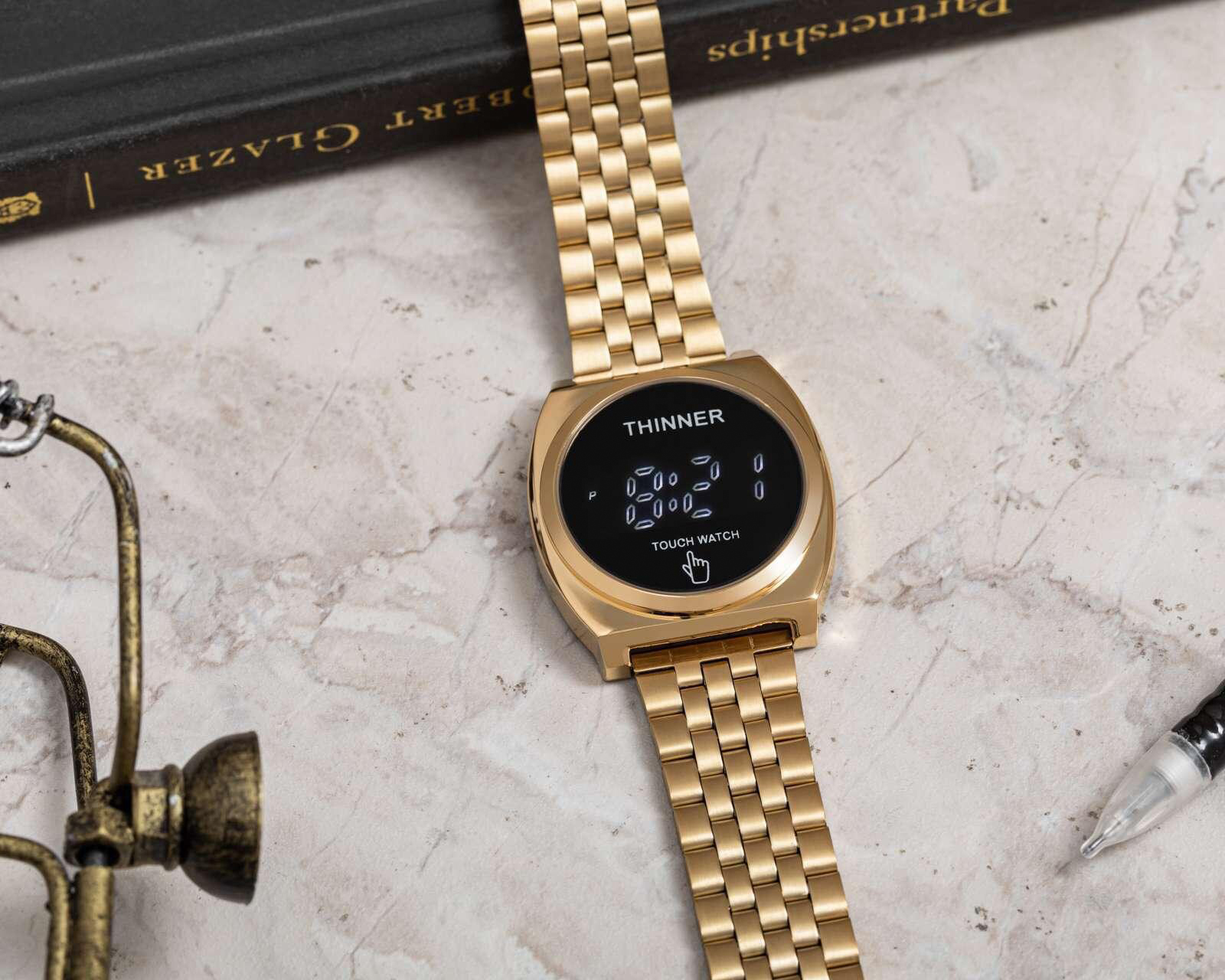 Foto 7 pulgar | Foto 6 | Reloj Thinner YLC126 Dorado