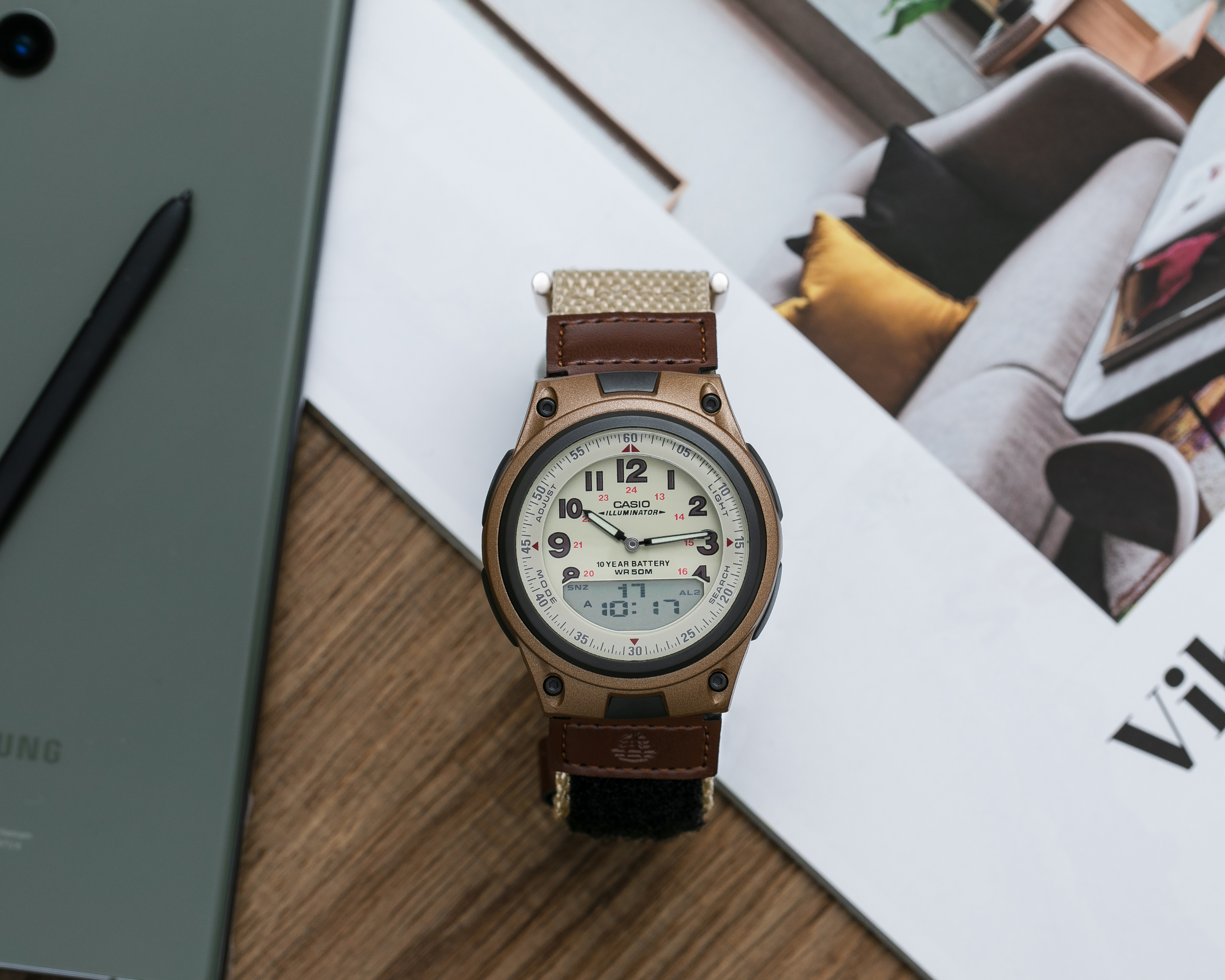 Foto 3 pulgar | Foto 2 | Reloj para Hombre Casio AW-80V-5BVCF Café