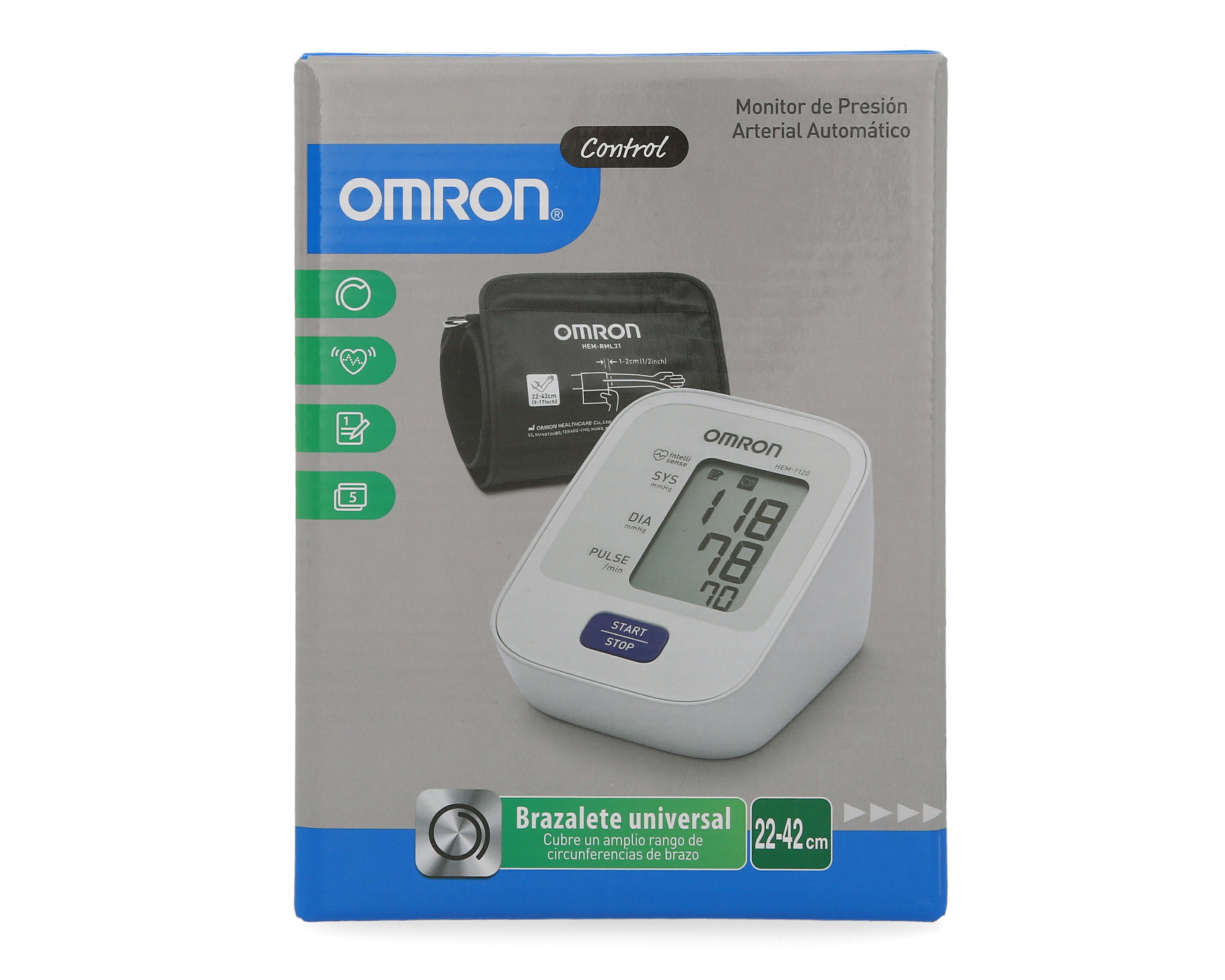 Foto 6 pulgar | Foto 5 | Baumanómetro de Brazo Omron HEM-7120 Blanco