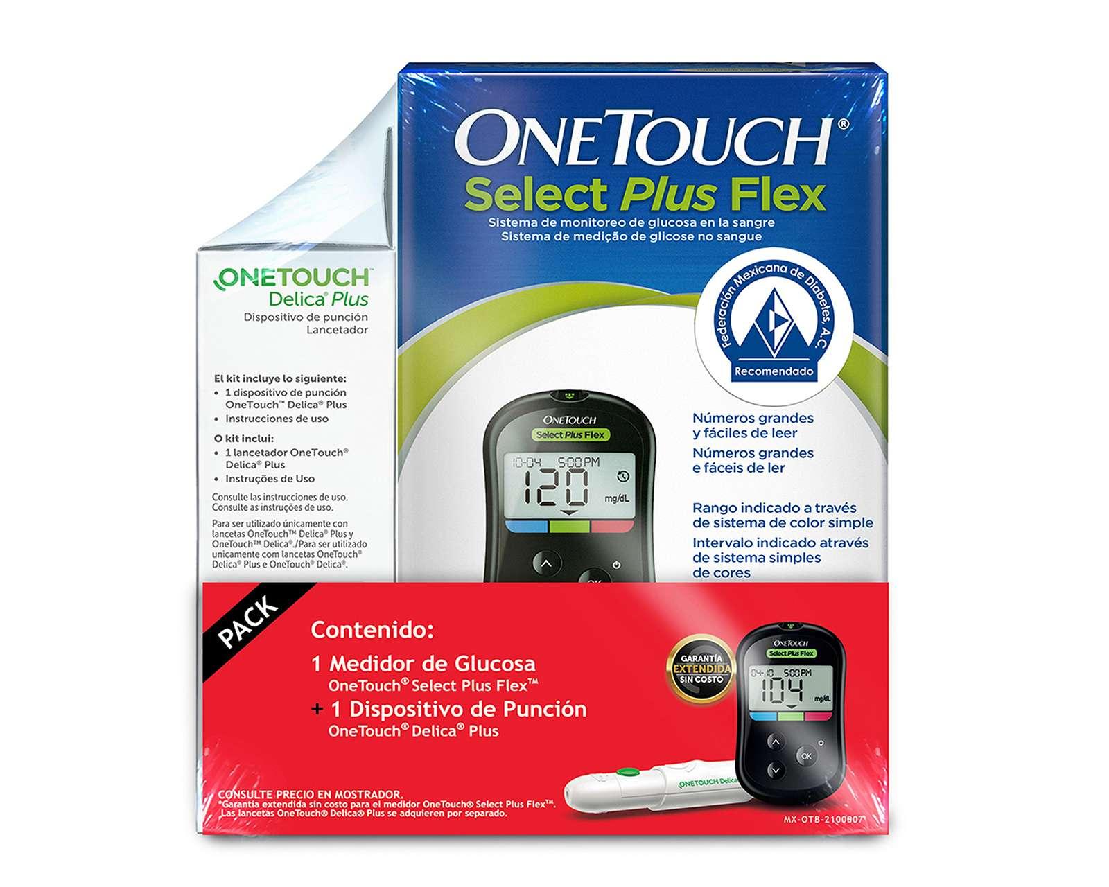 Foto 4 pulgar | Foto 3 | Glucómetro Medidor One Touch Select Plus Flex