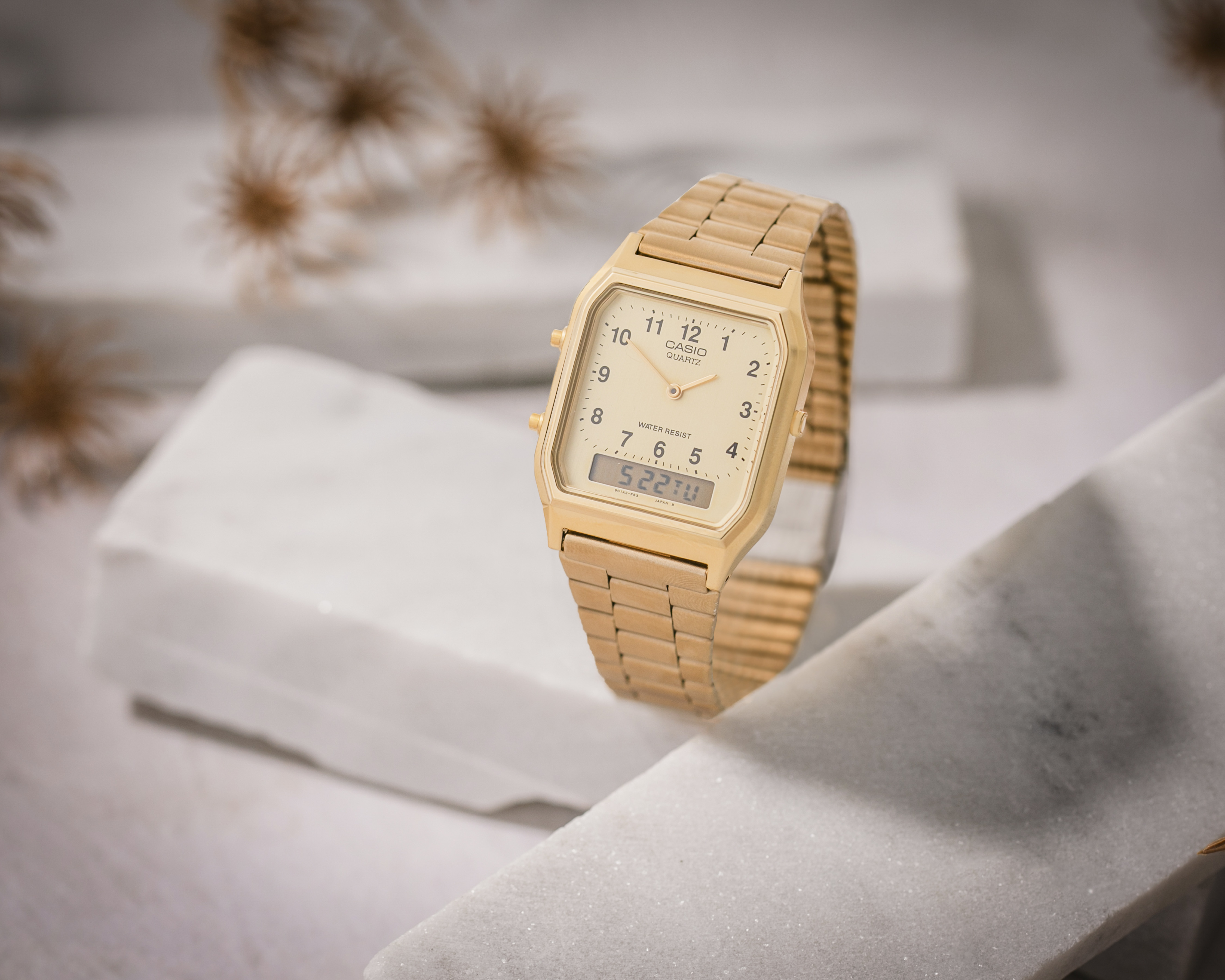 Foto 5 | Foto 5 | Reloj para Hombre Casio Vintage AQ-230GA-9BVT Dorado
