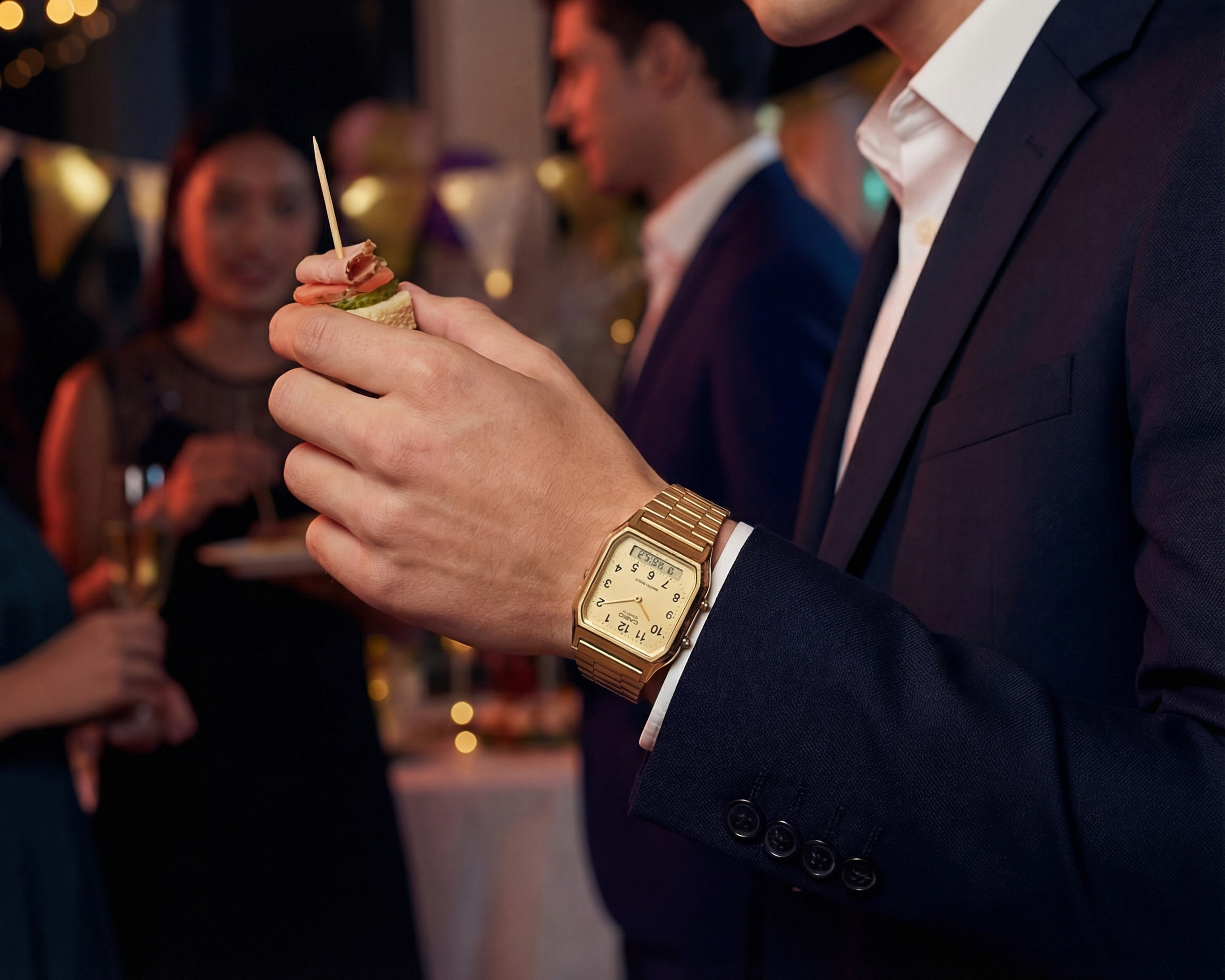 Foto 6 | Foto 6 | Reloj Casio para Hombre AQ-230GA-9BVT Dorado