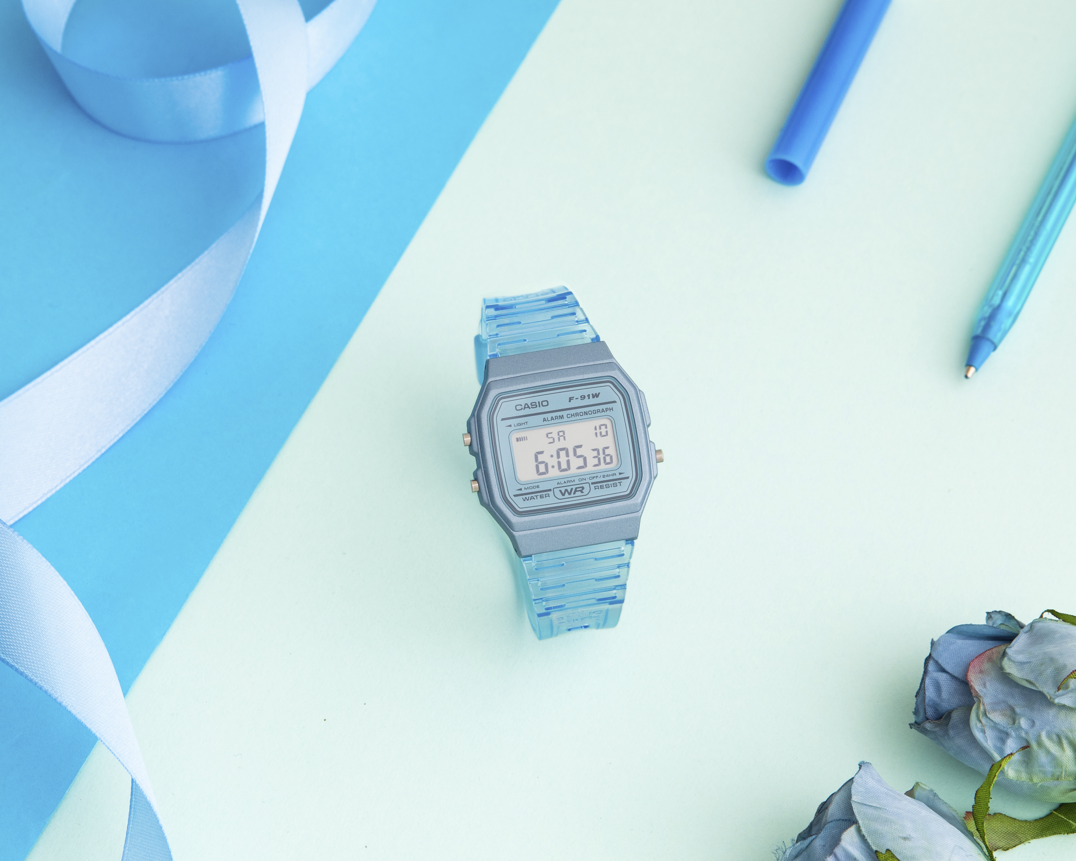 Foto 6 | Foto 6 | Reloj para Mujer Casio Azul F-91WS-2CF