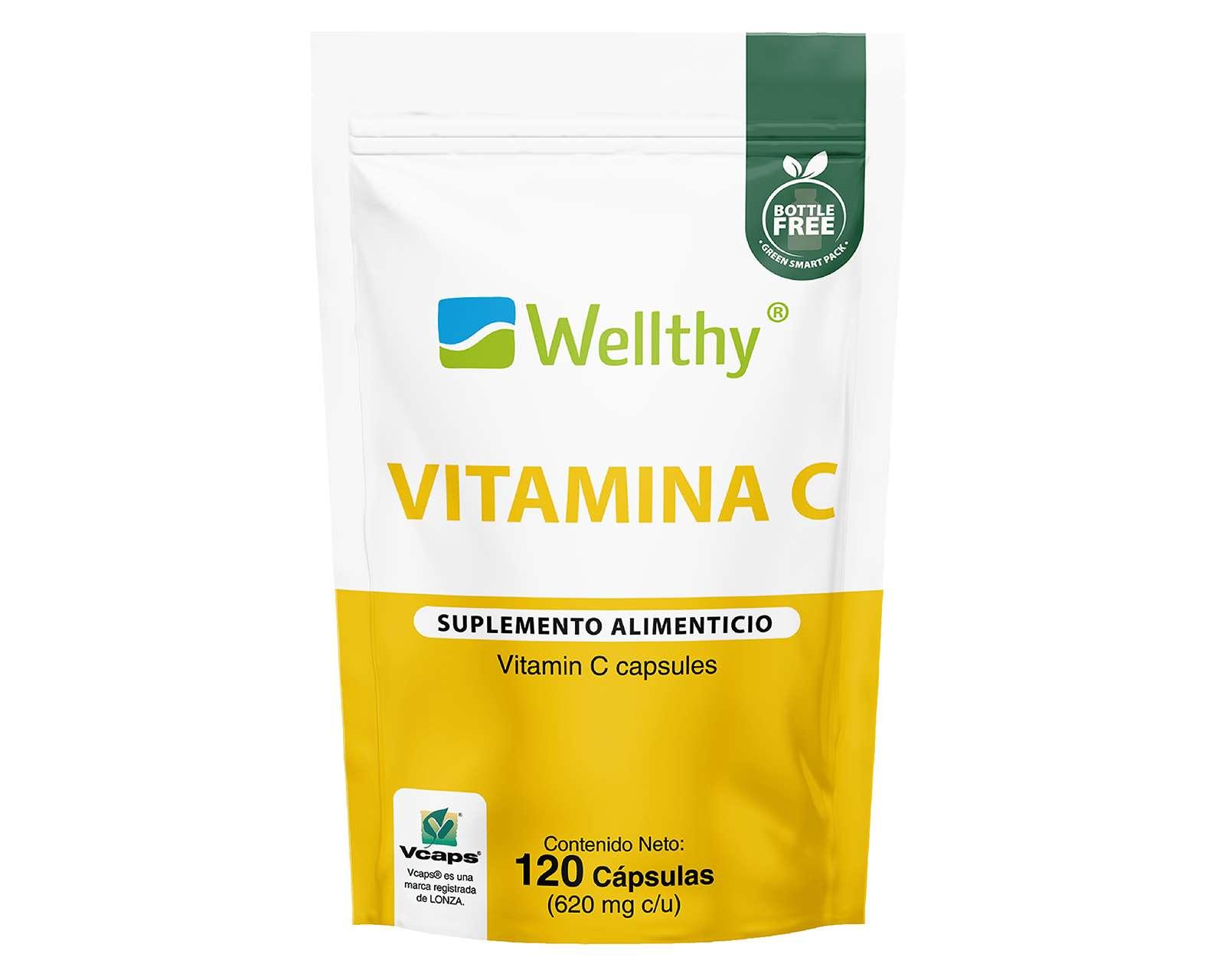 Foto 2 pulgar | Foto 1 | Suplemento Alimenticio Wellthy Vitamina C 120 Cápsulas