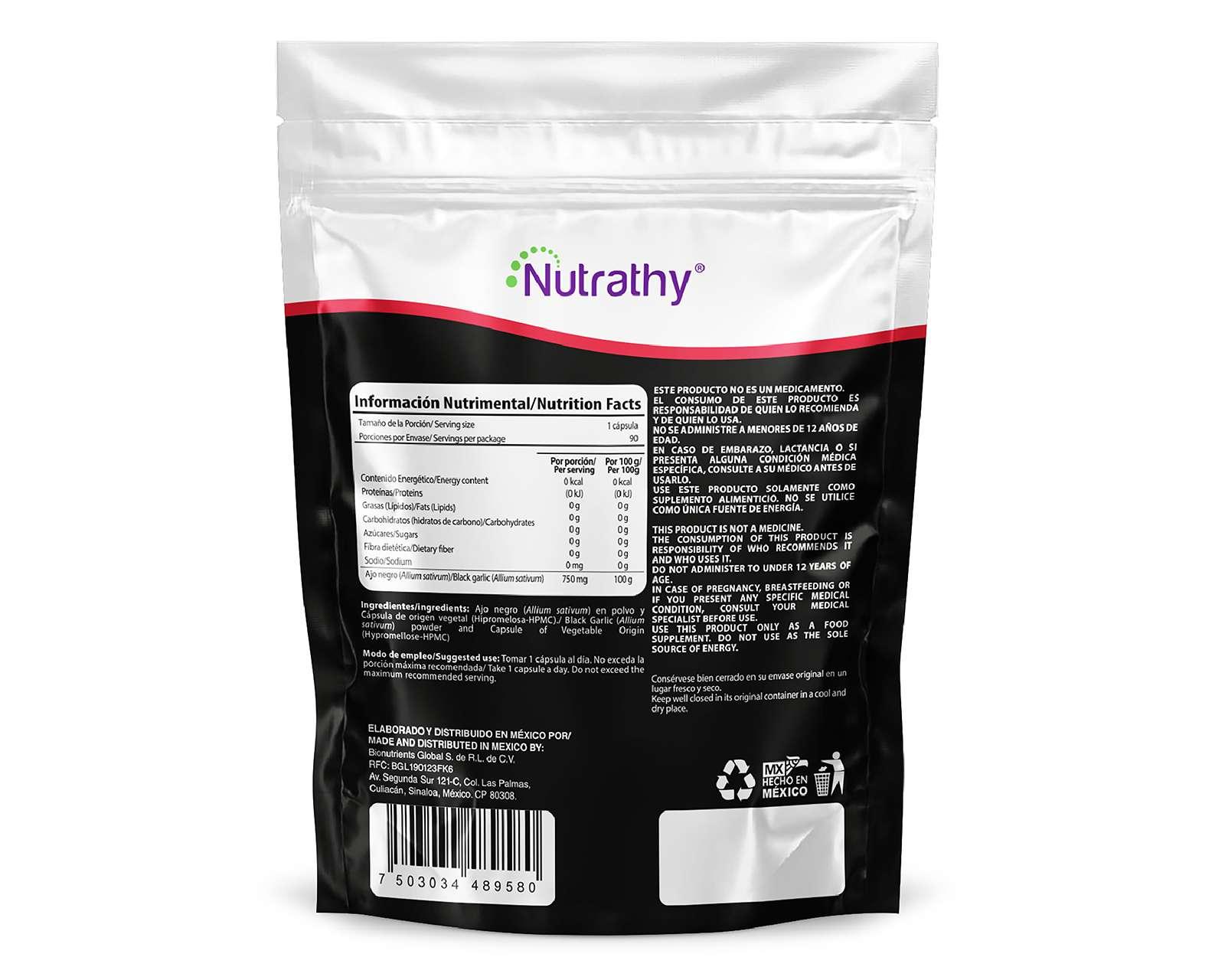Foto 2 | Foto 2 | Suplemento Alimenticio Nutrathy Ajo Negro 90 Cápsulas