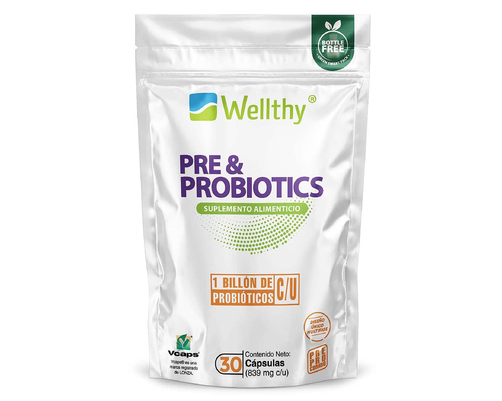 Suplemento Alimenticio Wellthy Pre & Probiotics 30 Cápsulas