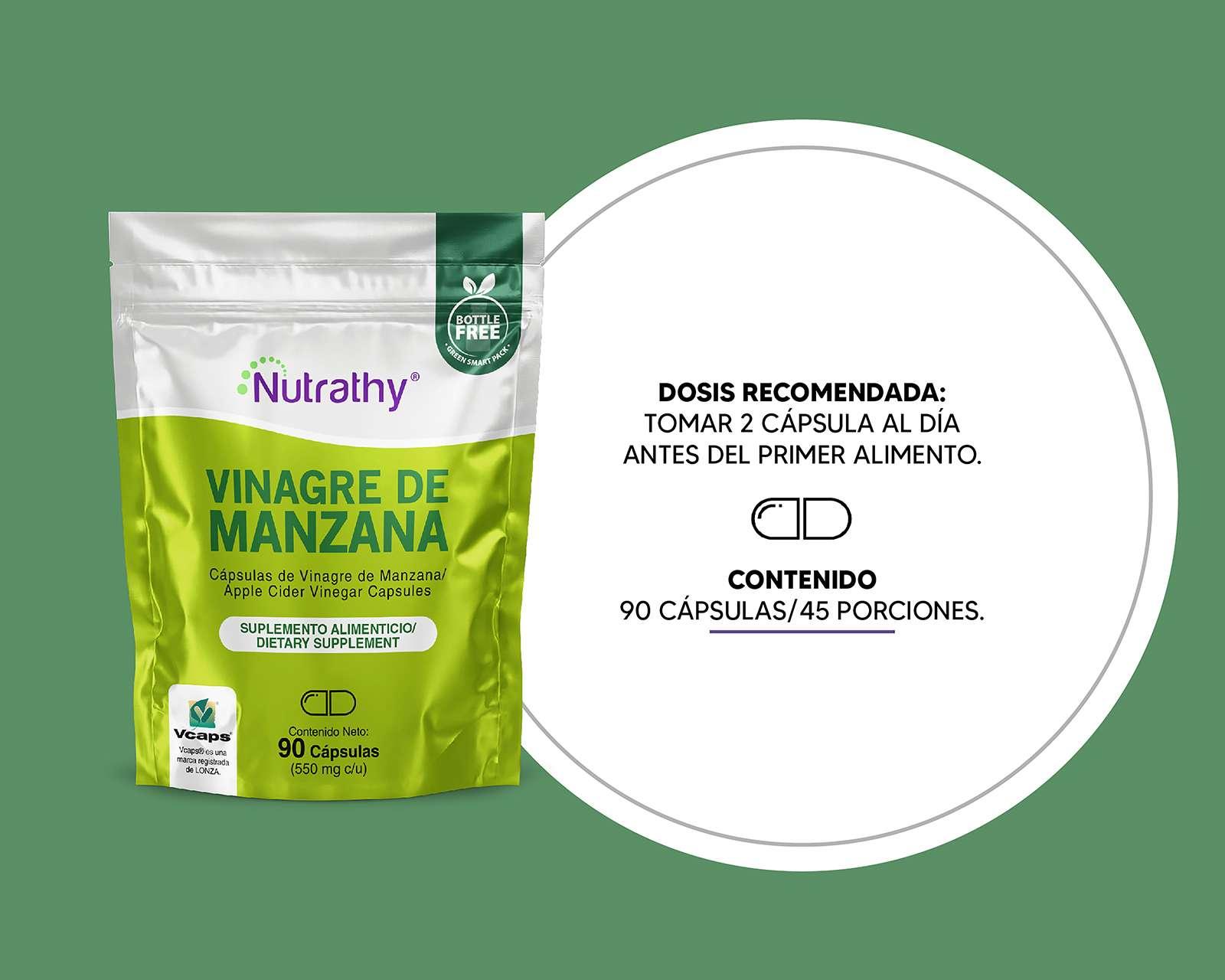 Foto 4 pulgar | Foto 3 | Suplemento Alimenticio Nutrathy Vinagre de Manzana 90 Cápsulas