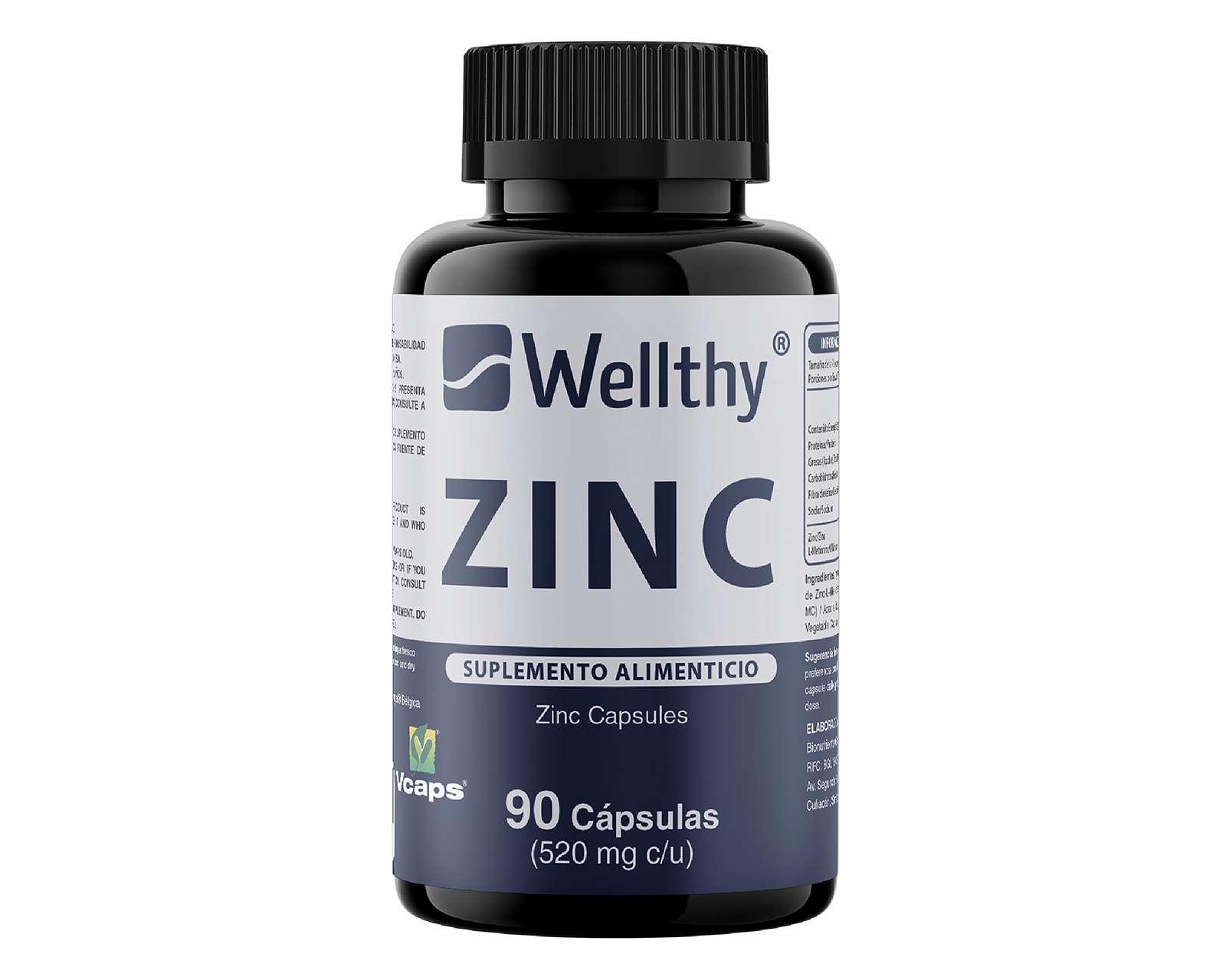 Foto 1 | Foto 1 | Suplemento Alimenticio Wellthy Zinc 90 Cápsulas