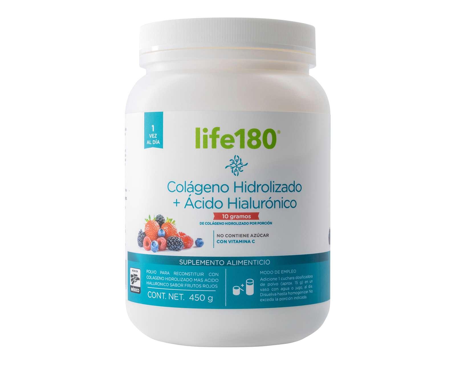 Suplemento Alimenticio Life 180 Colágeno Hidrolizado y Ácido Hialurónico 450 g