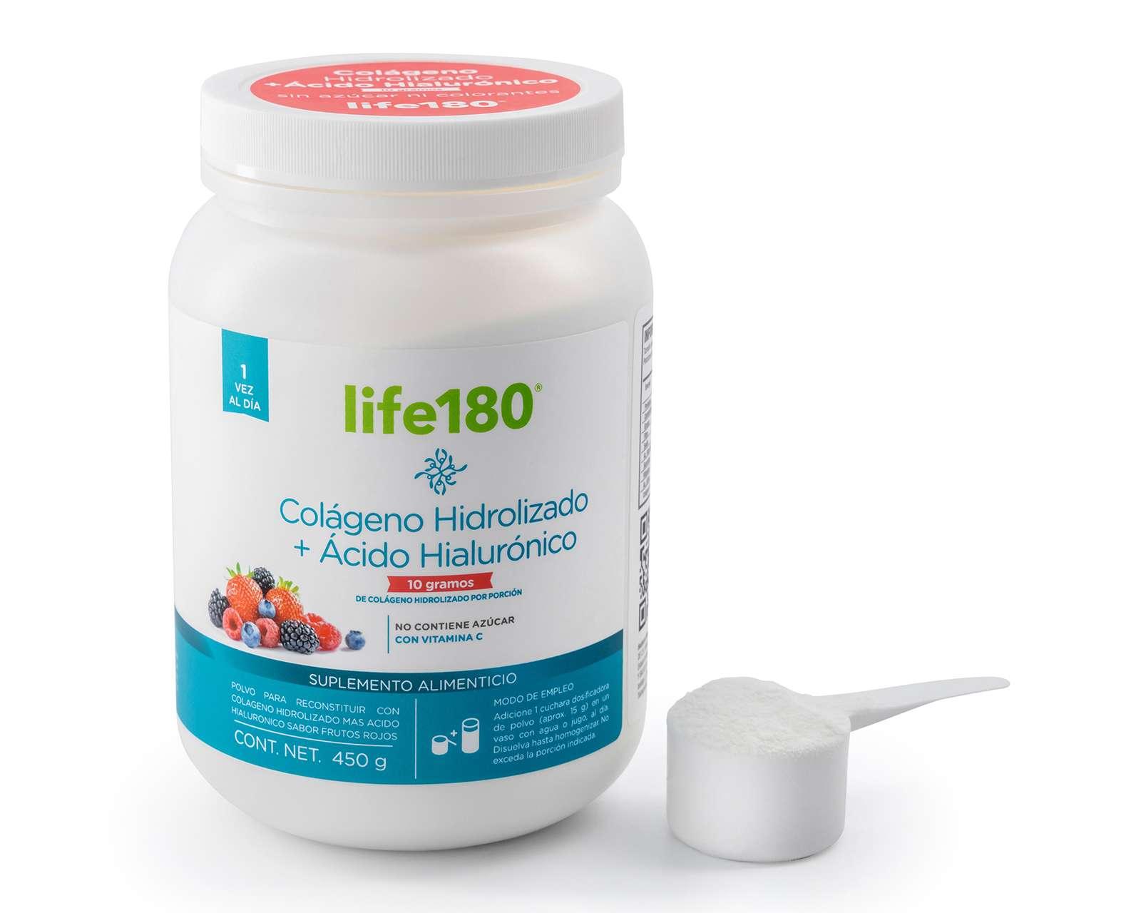 Foto 3 pulgar | Foto 2 | Suplemento Alimenticio Life 180 Colágeno Hidrolizado y Ácido Hialurónico 450 g