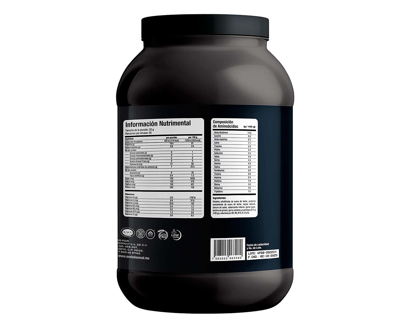 Foto 4 pulgar | Foto 3 | Proteína de Suero de Leche Evolution WP60 Sabor Chocolate sin Gluten 800 g