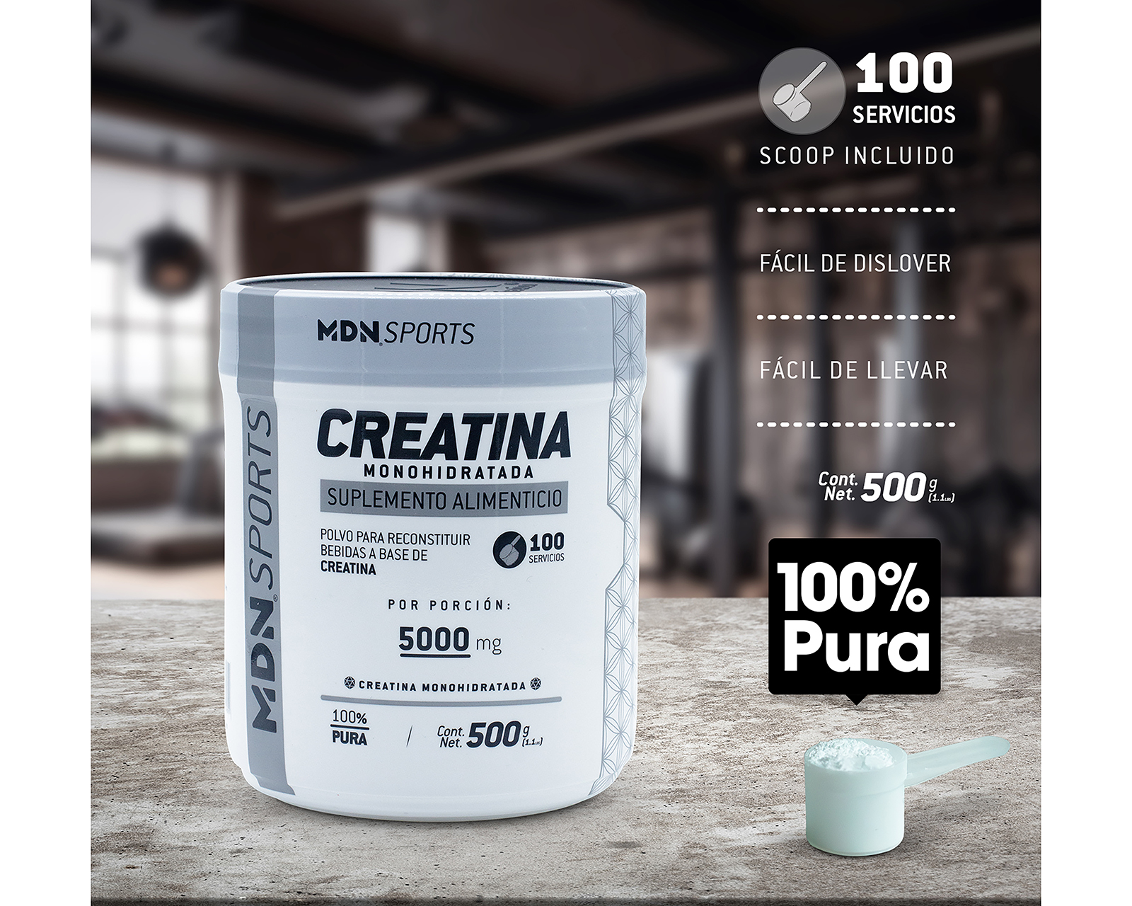 Foto 4 pulgar | Foto 3 | Creatina Monohidratada MDN Sports 500 g