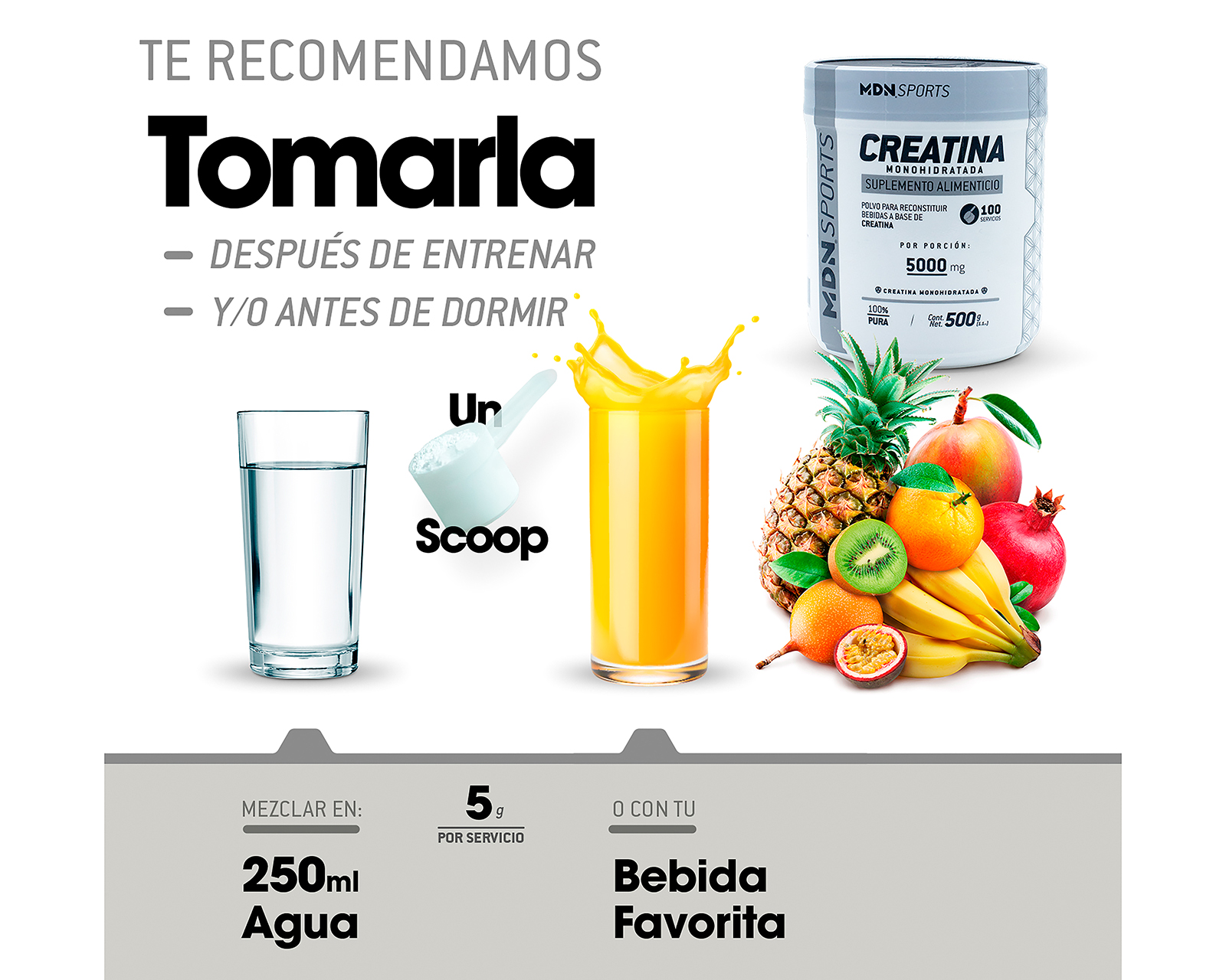 Foto 6 | Foto 6 | Creatina Monohidratada MDN Sports 500 g