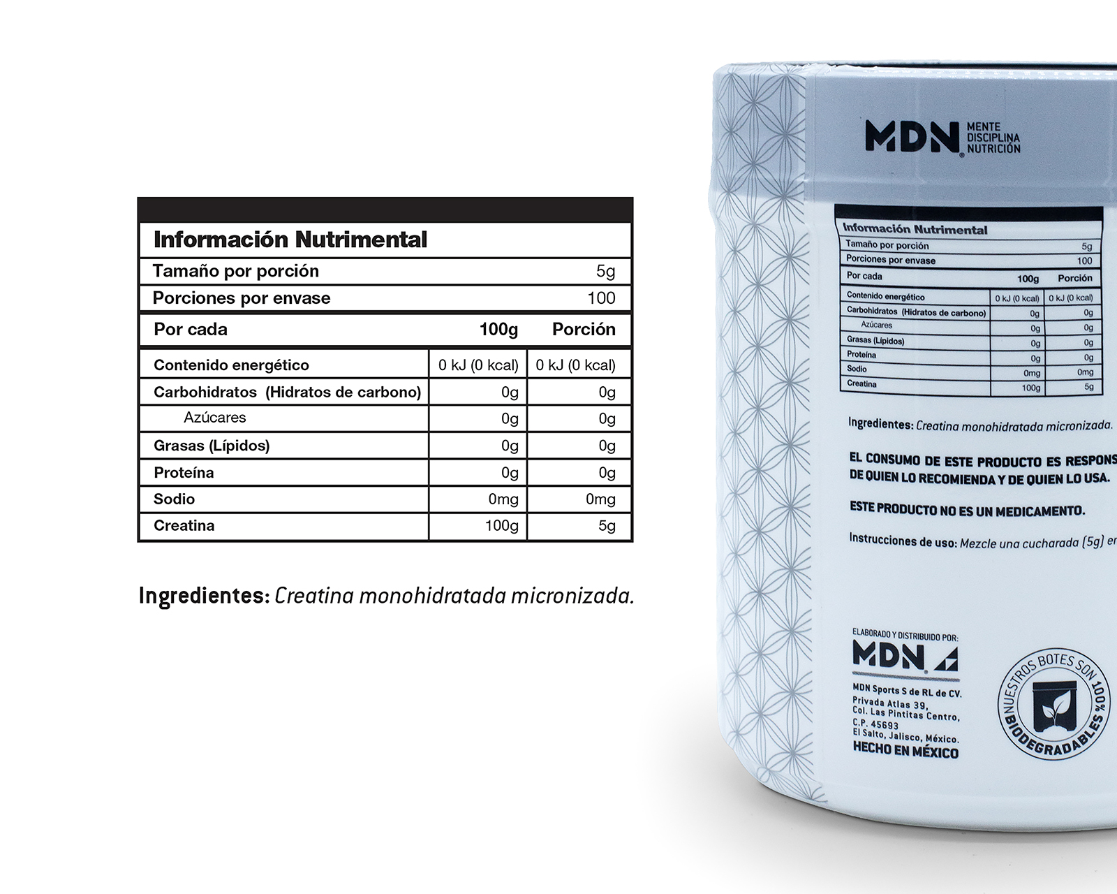 Foto 8 pulgar | Foto 7 | Creatina Monohidratada MDN Sports 500 g