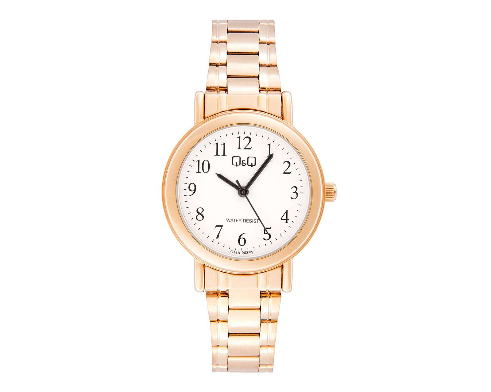 Foto 2 pulgar | Foto 1 | Reloj Q&Q C18A-003PY Dorado