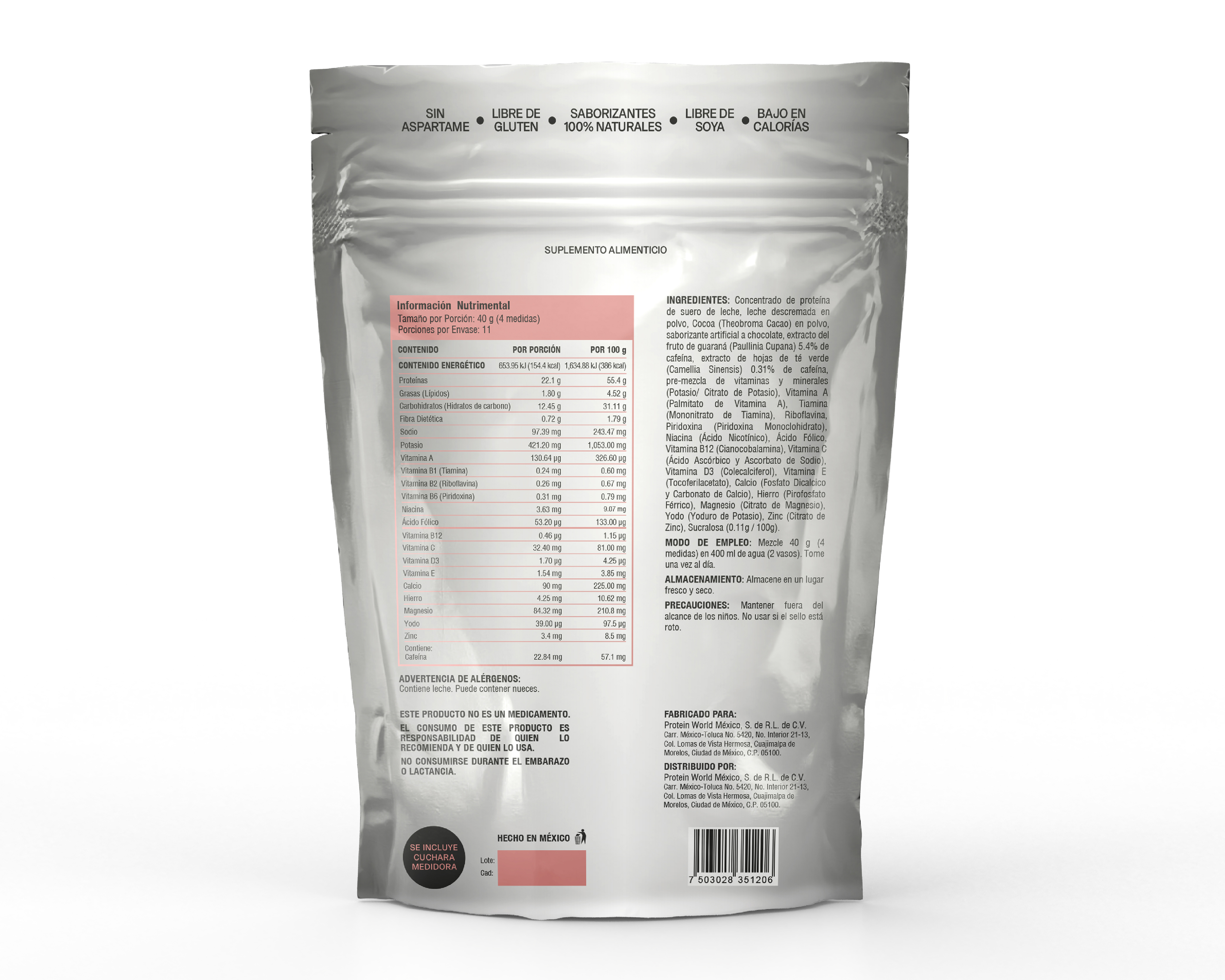 Foto 3 | Foto 3 | Proteína Fitboost Slim Fit Sabor Chocolate sin Gluten 450 g