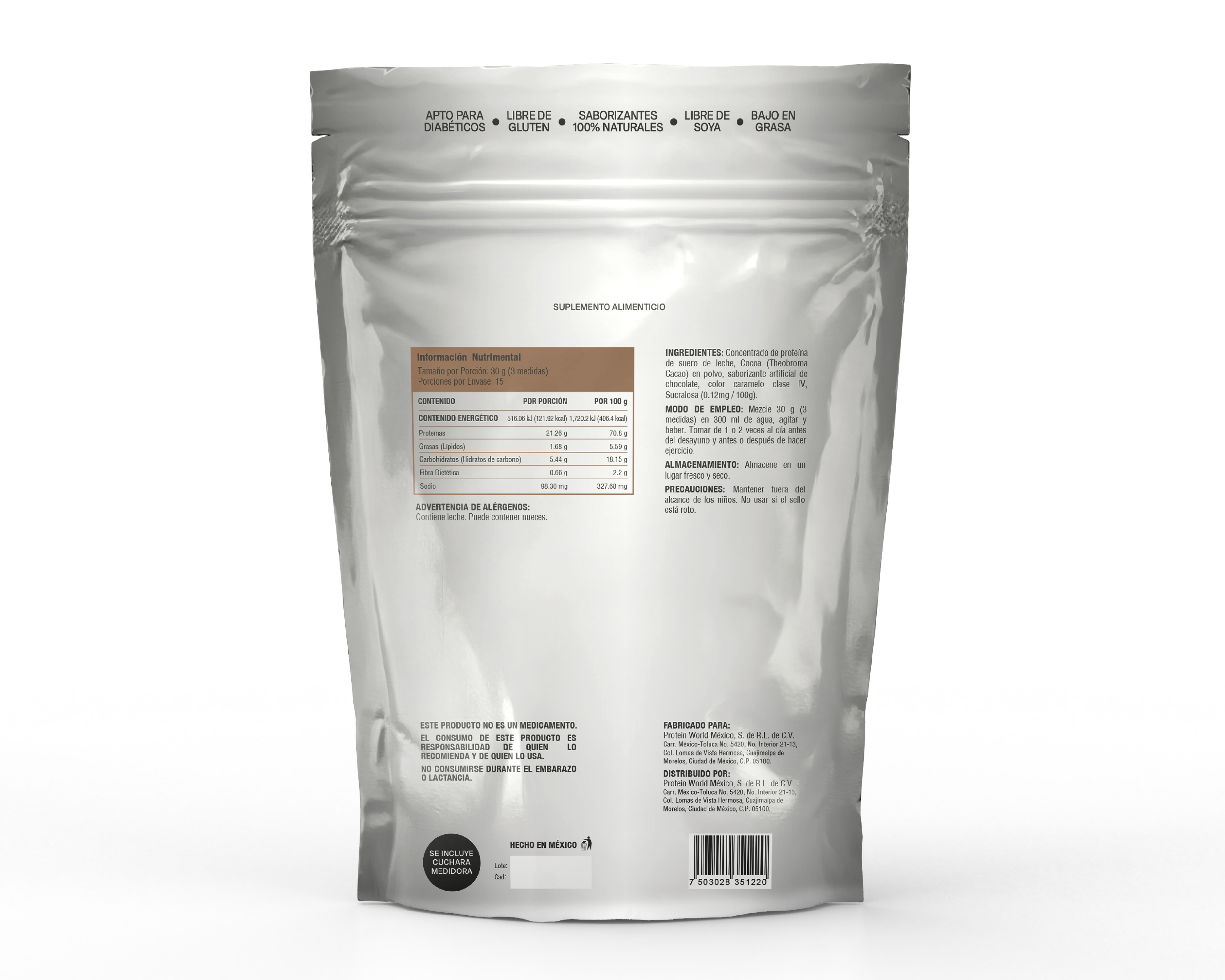 Foto 4 pulgar | Foto 3 | Proteína Fitboost Slim Fit Sabor Chocolate sin Gluten 450 g