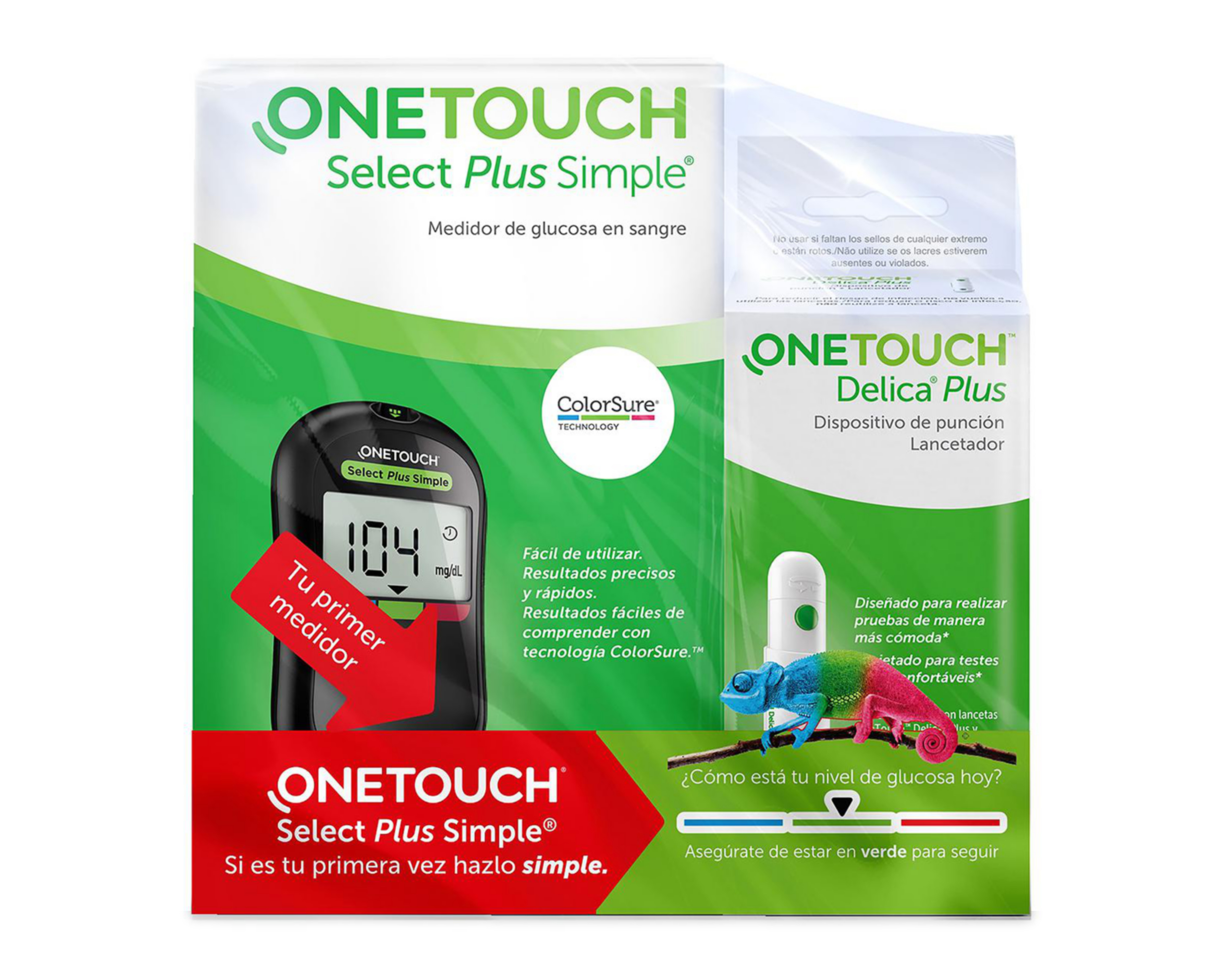 Foto 2 pulgar | Foto 1 | Glucómetro One Touch Select Plus Simple con Tecnología ColorSure