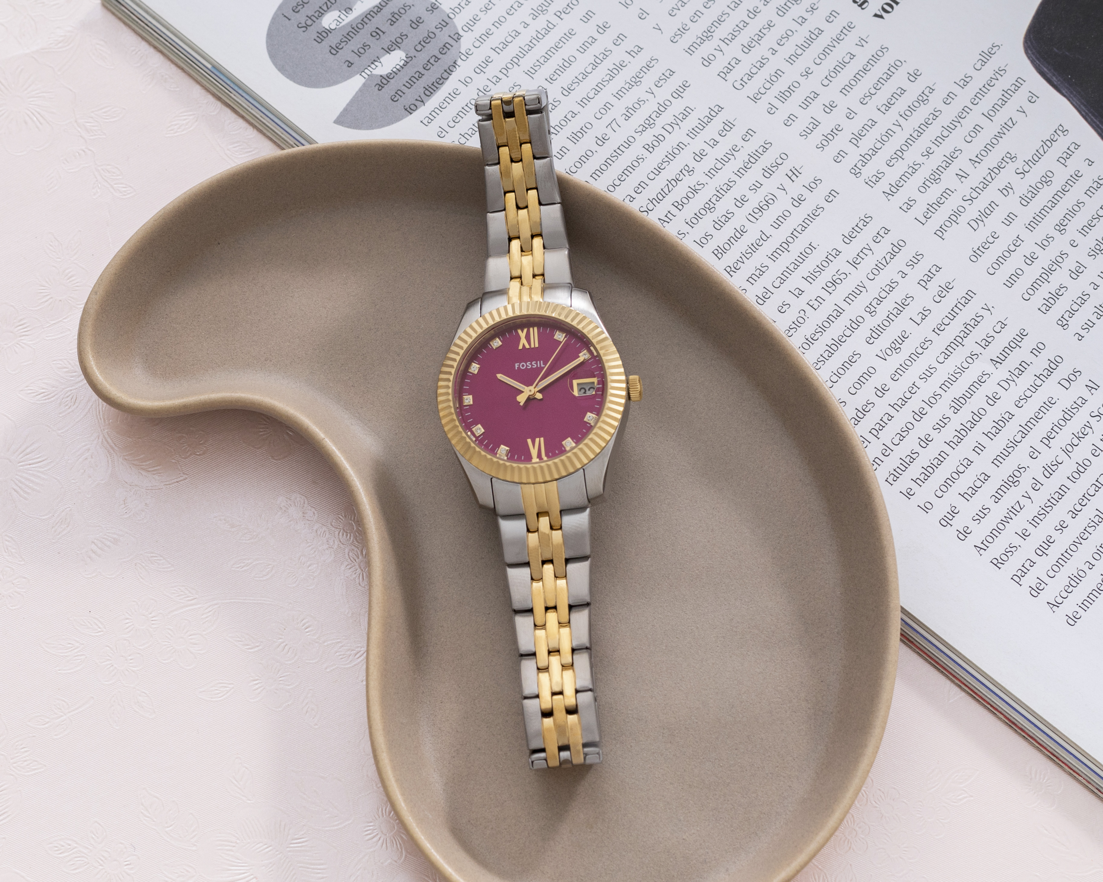 Foto 5 | Foto 5 | Reloj Fossil Scarlette ES5337 Dorado-Plateado