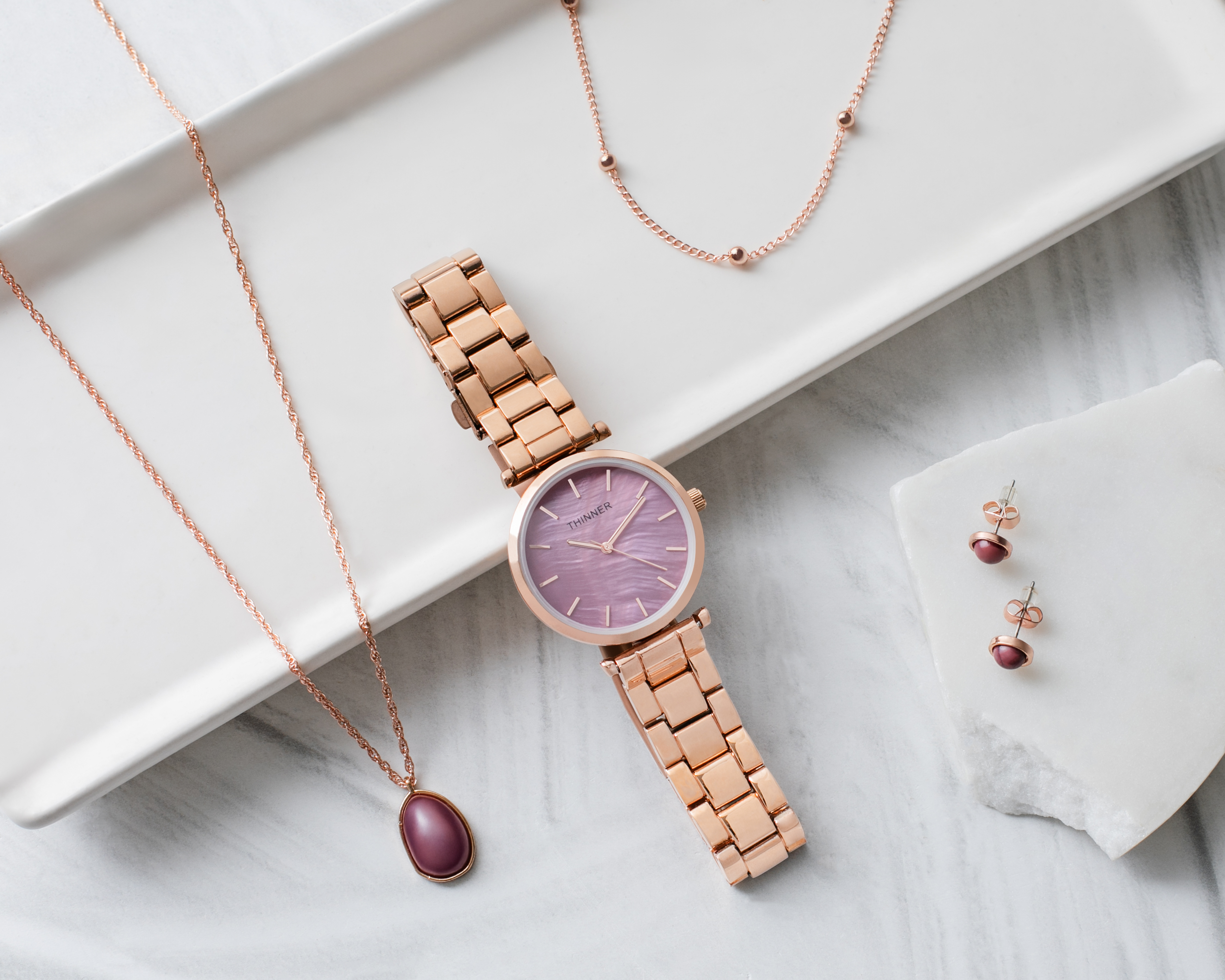 Foto 9 | Foto 9 | Reloj para Mujer Thinner Dorado TNR-23063 con 3 Accesorios