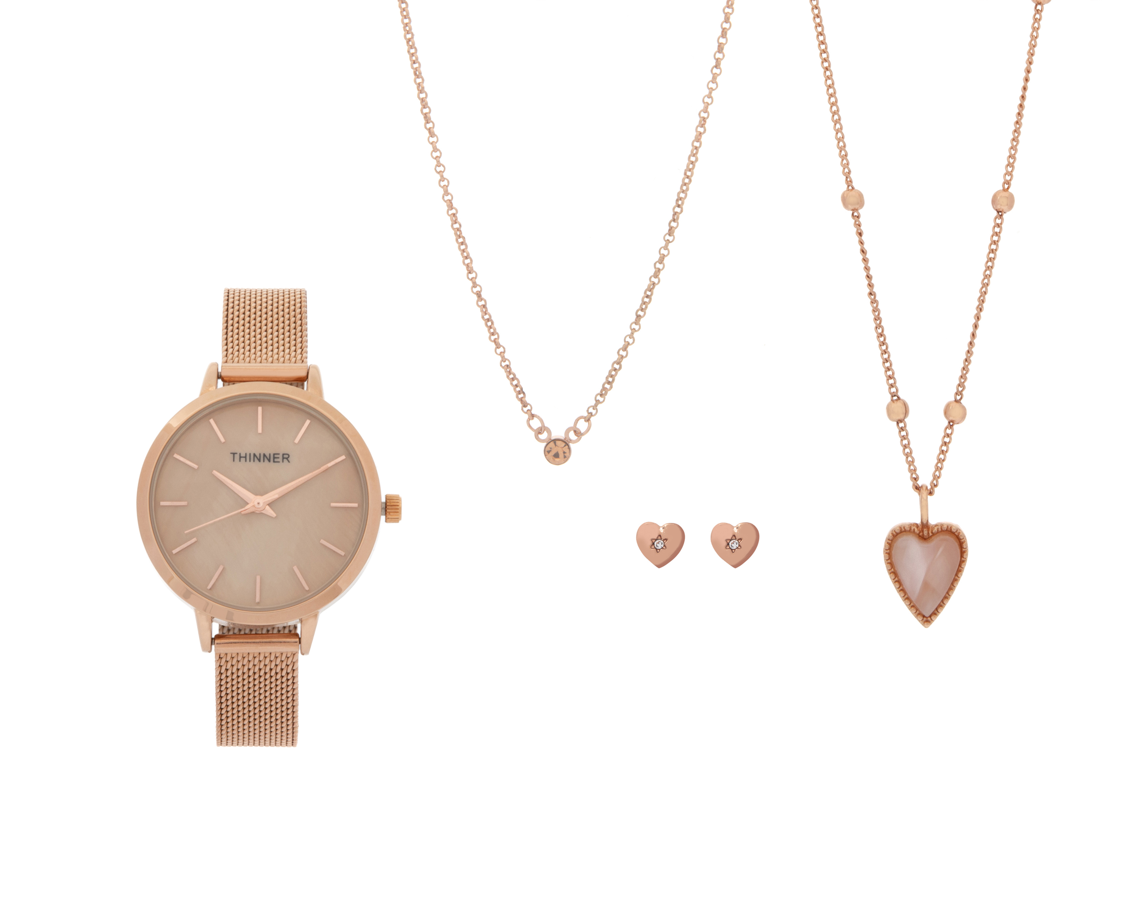 Foto 2 pulgar | Foto 1 | Reloj para Mujer Thinner Rosa TNR-23063-PINK-24 con 3 Accesorios