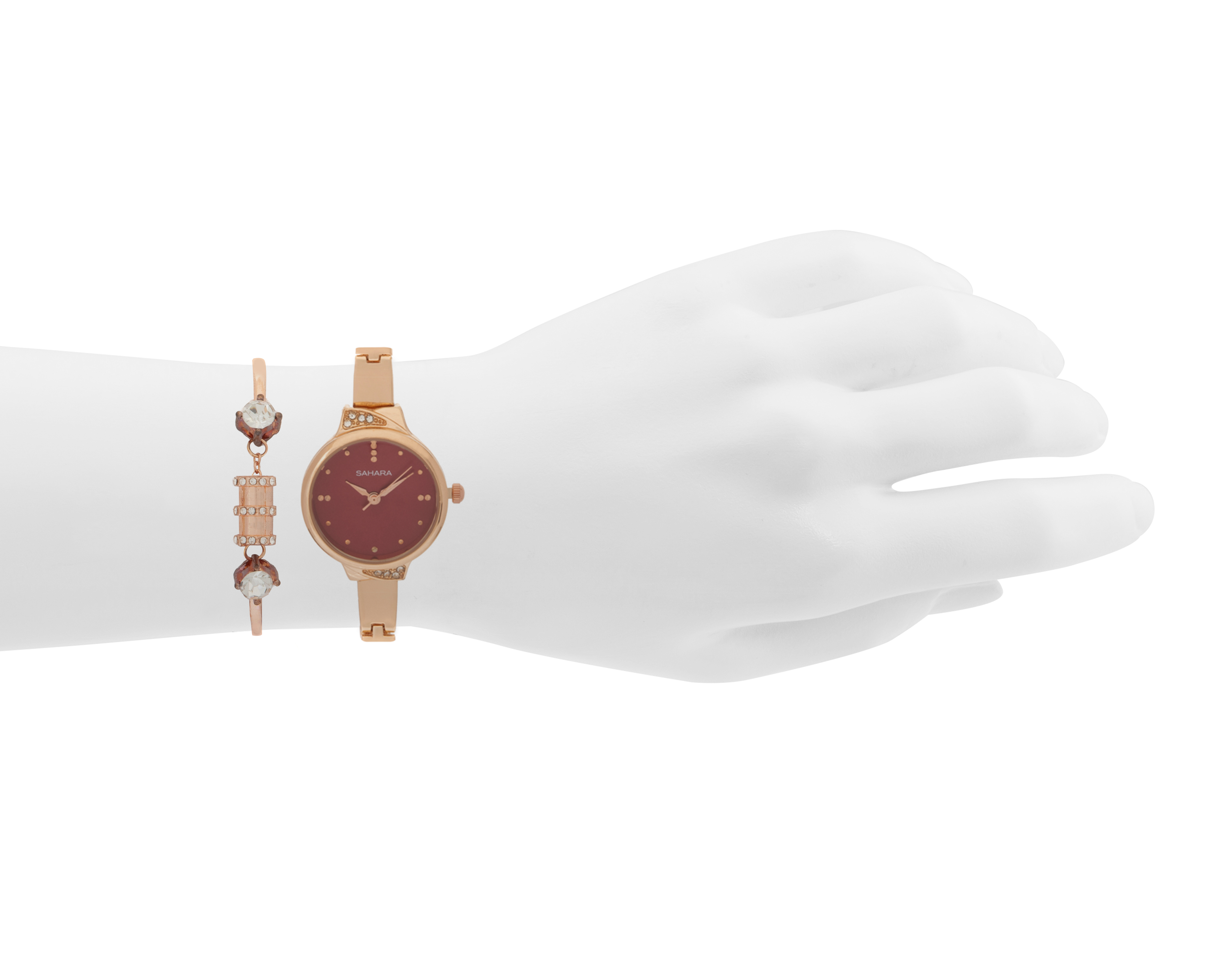 Foto 7 pulgar | Foto 6 | Reloj para Mujer Sahara Dorado SHR-D-100-24 con 1 Accesorio