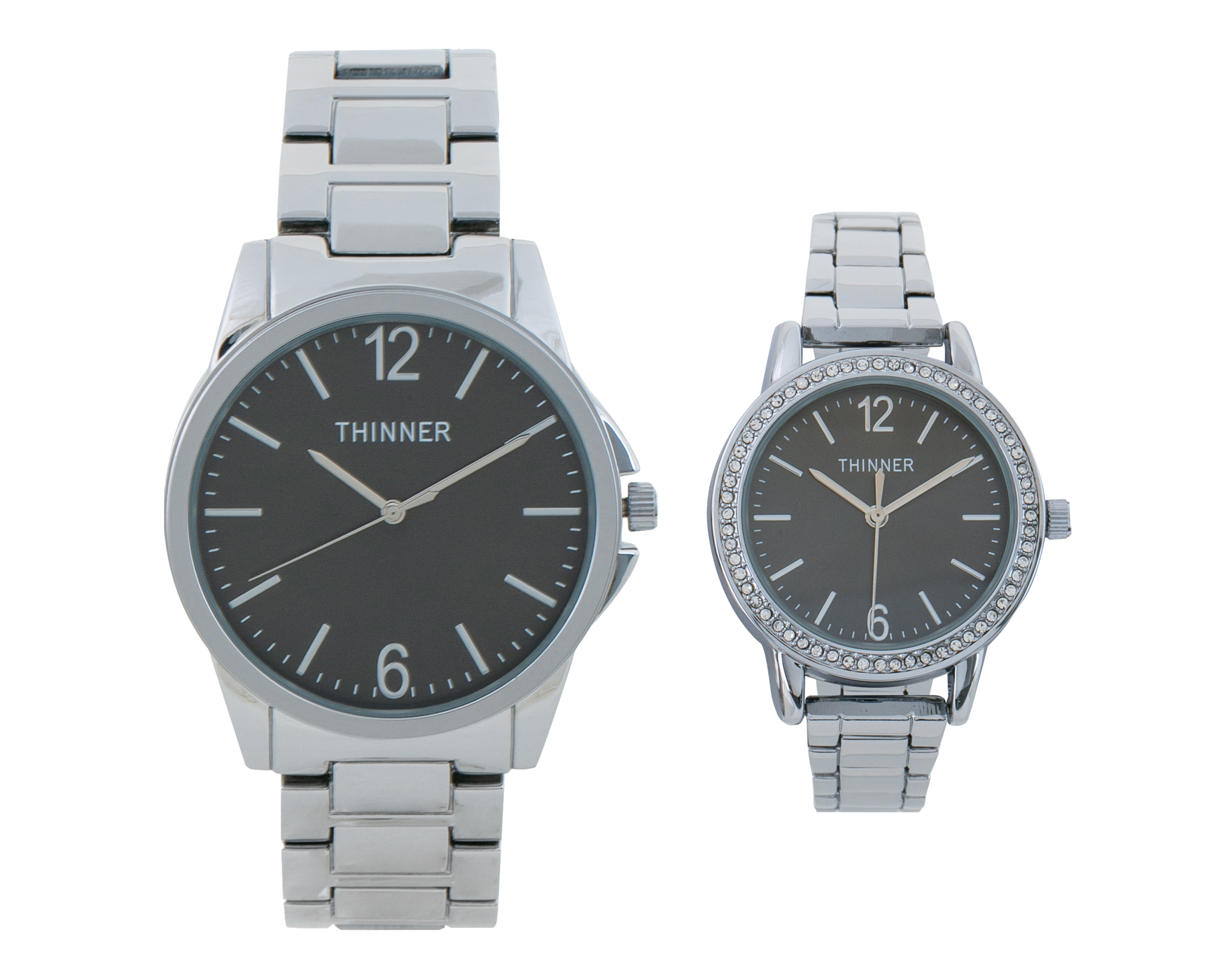 Foto 2 pulgar | Foto 1 | Reloj para Hombre Metálico Thinner 2 Piezas