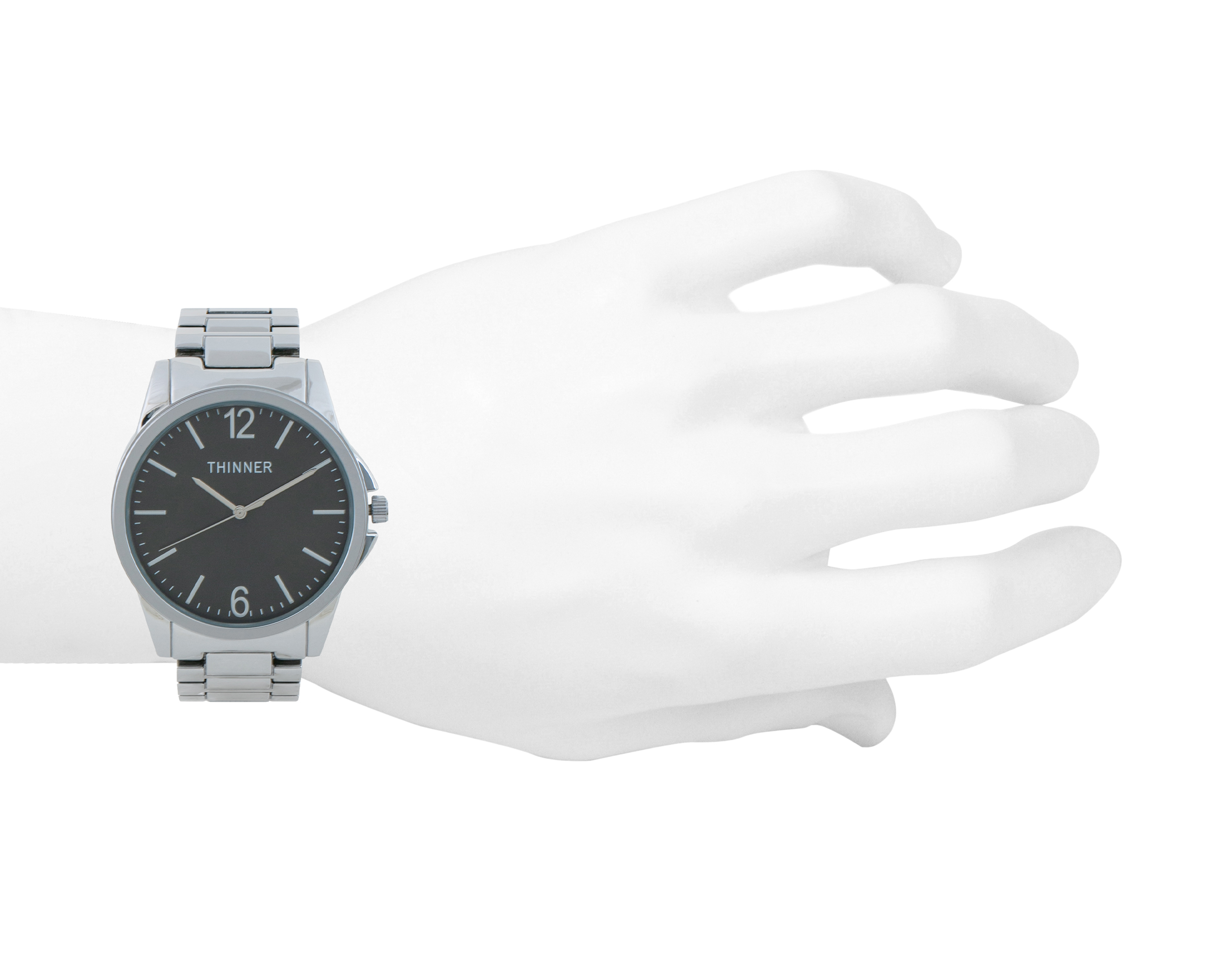 Foto 7 pulgar | Foto 6 | Reloj para Hombre Metálico Thinner 2 Piezas