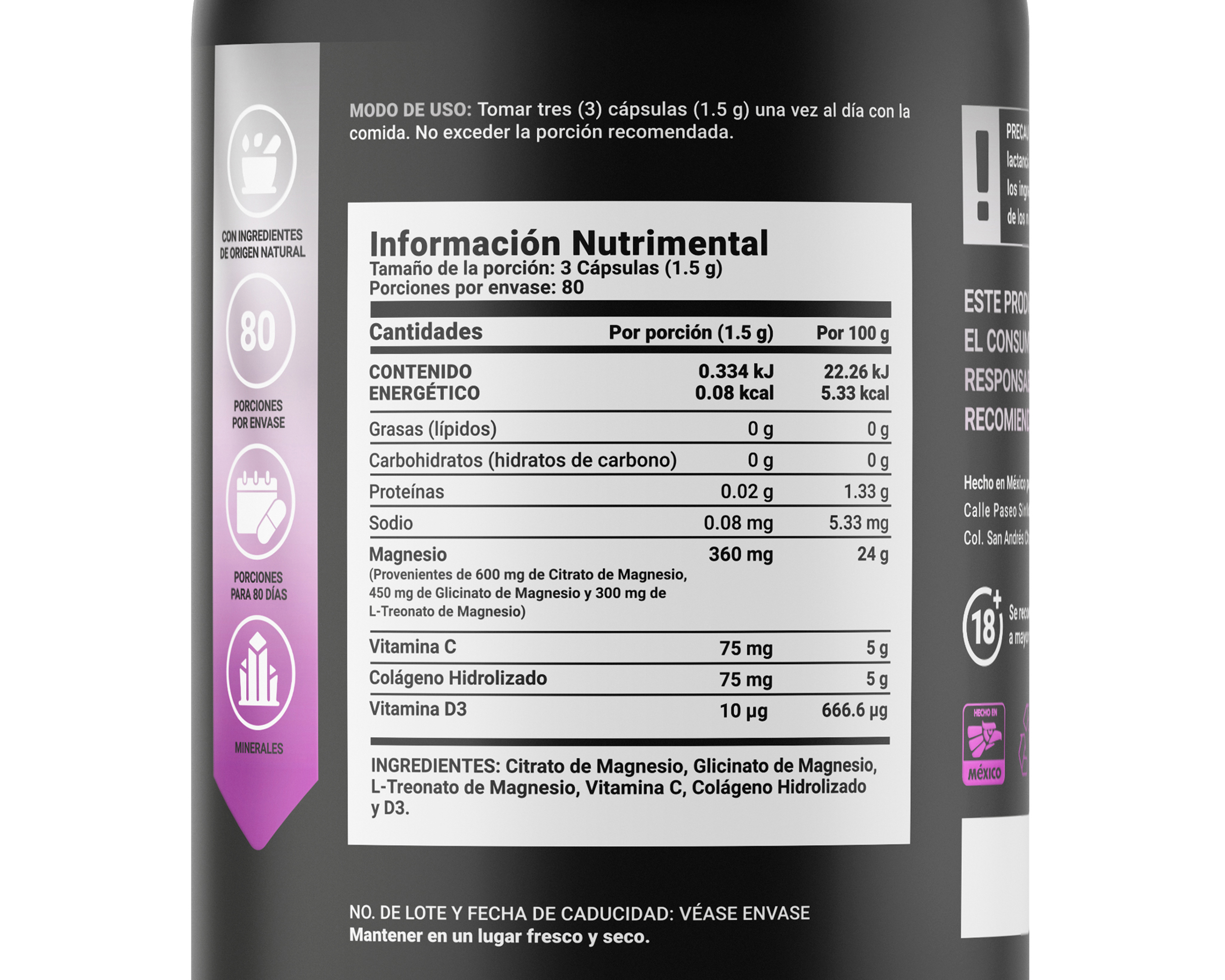 Foto 4 pulgar | Foto 3 | Suplemento Alimenticio B Life 3 Mag Platinum con Magnesio 240 Cápsulas