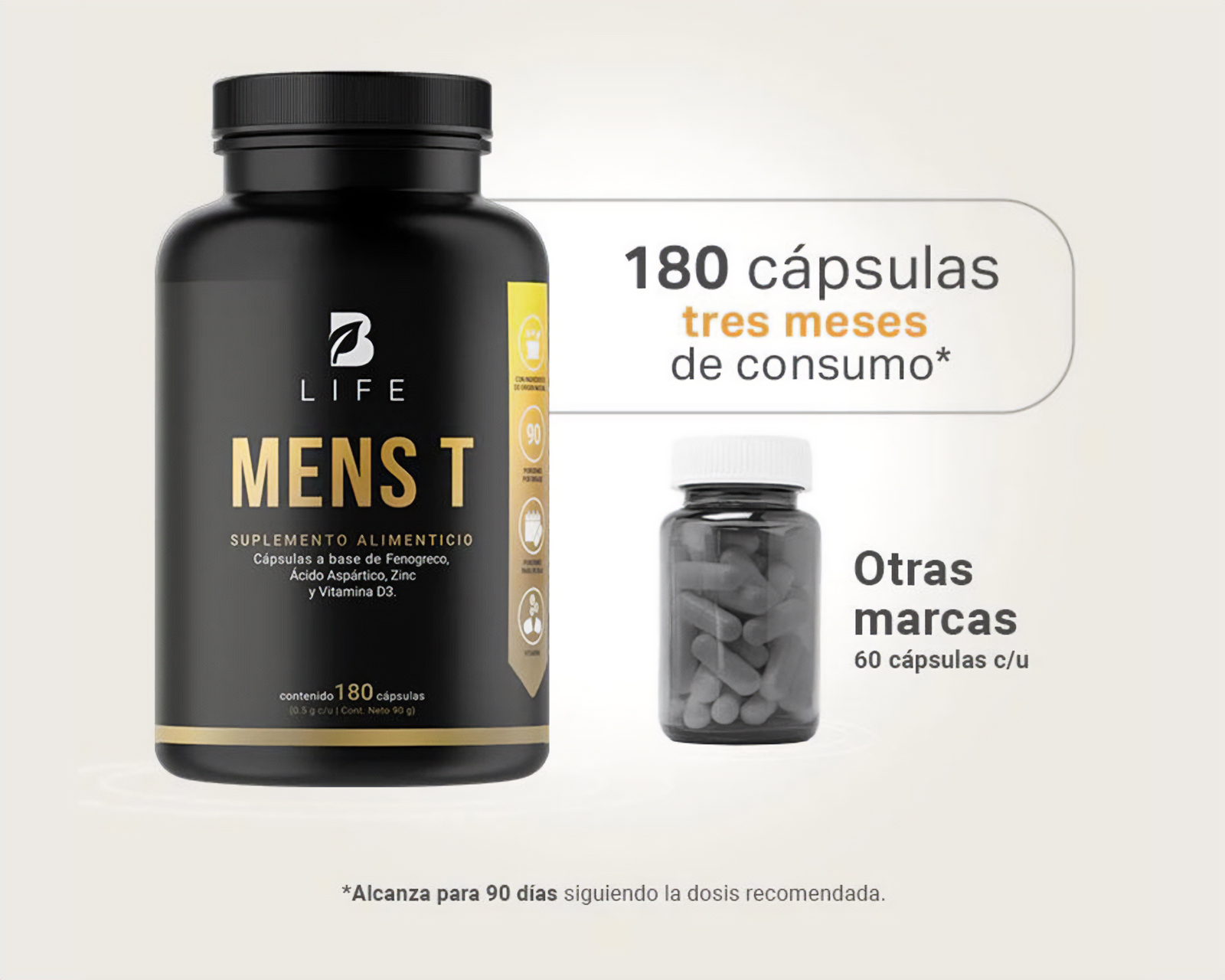 Foto 4 | Foto 4 | Suplemento Alimenticio B Life Mens T Fenogreco 180 Cápsulas