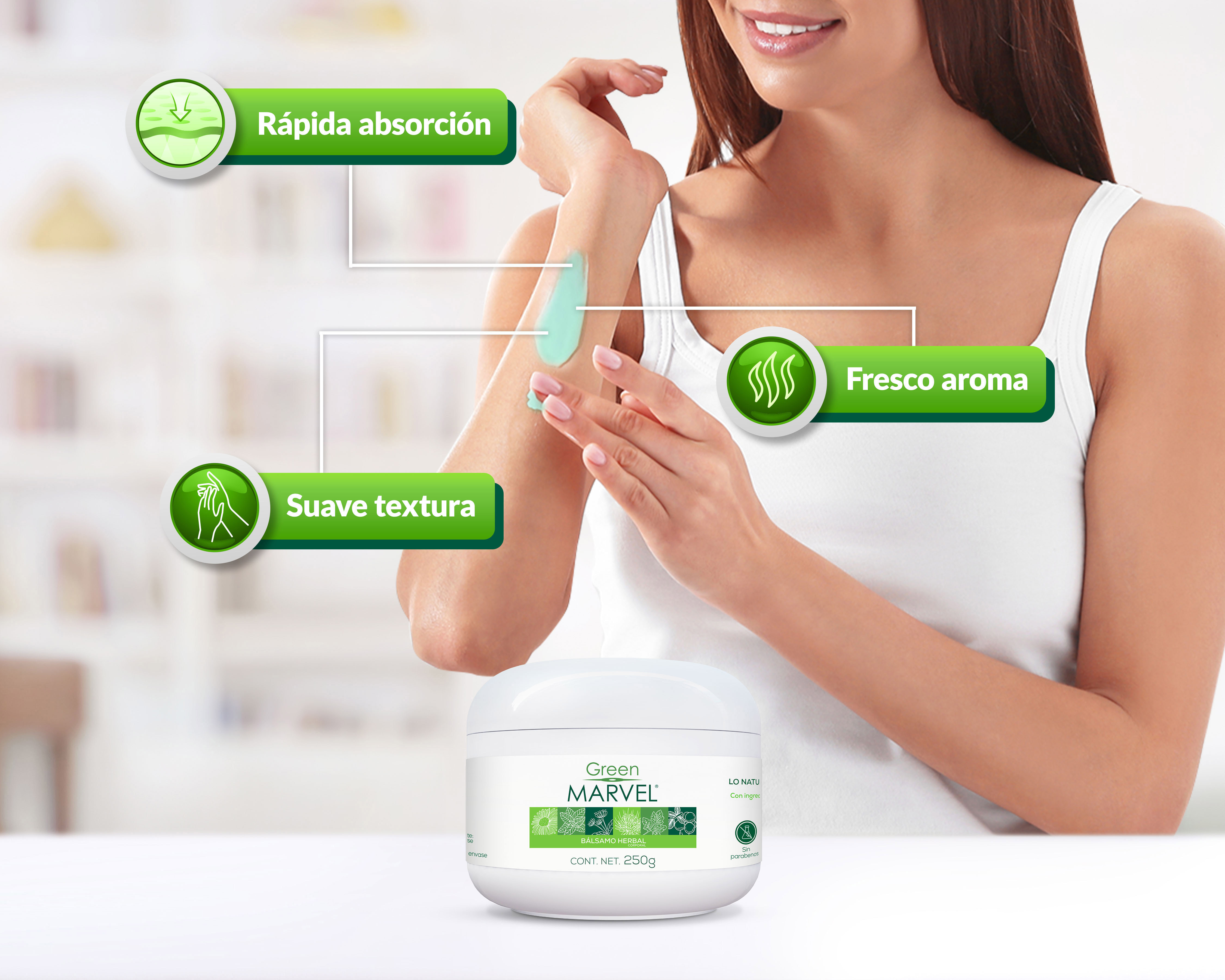 Foto 8 pulgar | Foto 7 | Bálsamo Herbal Corporal Inova Green Marvel 250 g