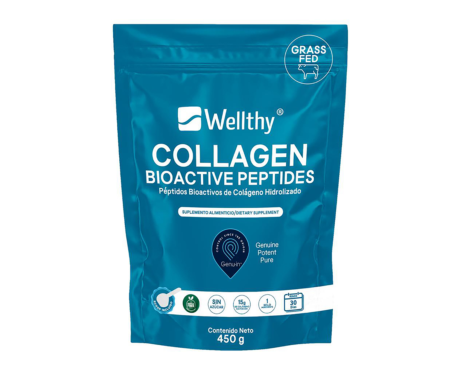 Foto 2 pulgar | Foto 1 | Suplemento Alimenticio Wellthy Péptidos Bioactivos de Colágeno Hidrolizado 450 g