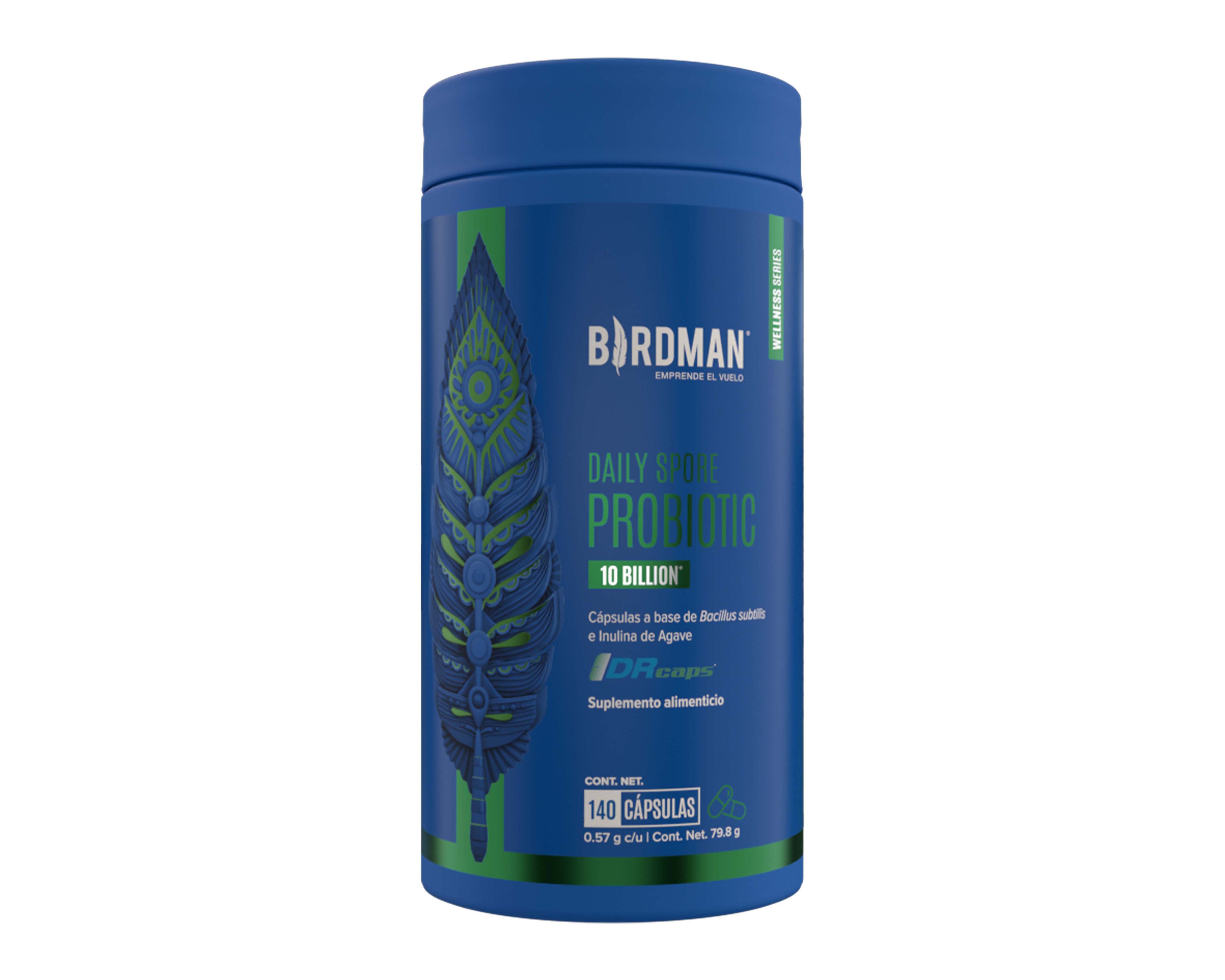 Suplemento Alimenticio Birdman Probióticos Bacillus Subtilis 140 Cápsulas