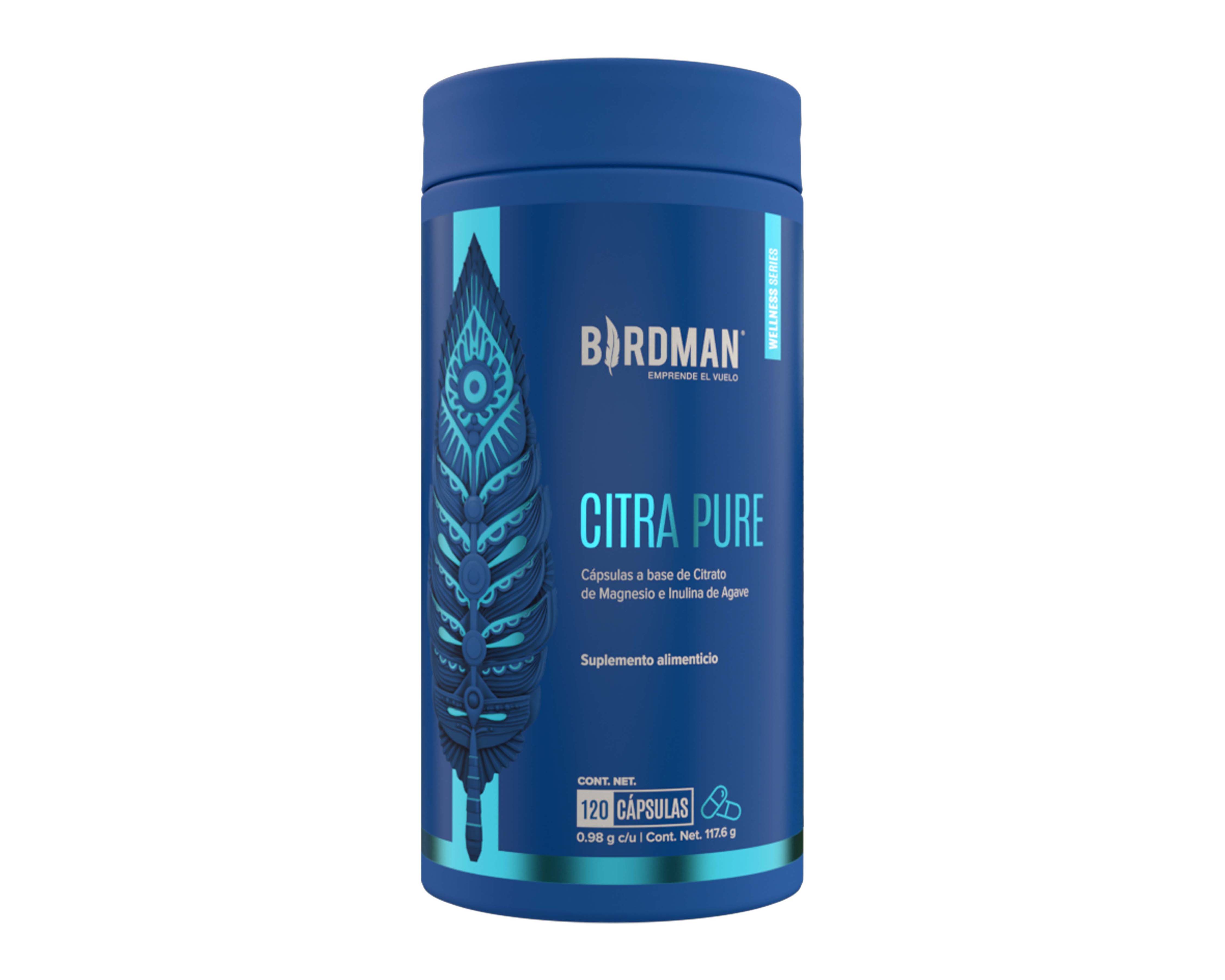 Foto 2 pulgar | Foto 1 | Suplemento Alimenticio Birdman Citra Pure de Citrato de Magnesio e Inulina de Agave 120 Cápsulas