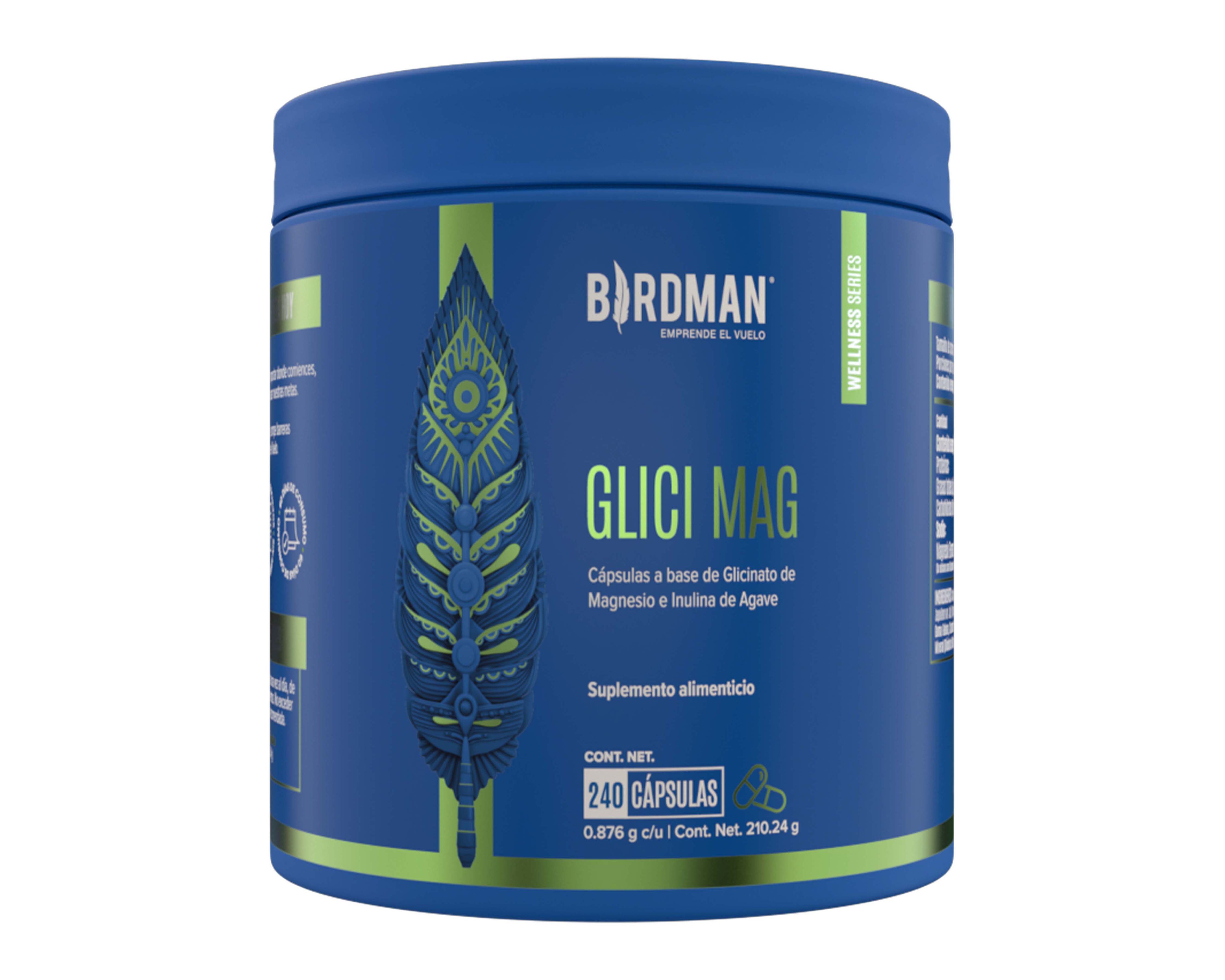 Foto 2 pulgar | Foto 1 | Suplemento Alimenticio Birdman Glici Mag de Glicinato de Magnesio e Inulina de Agave 240 Cápsulas