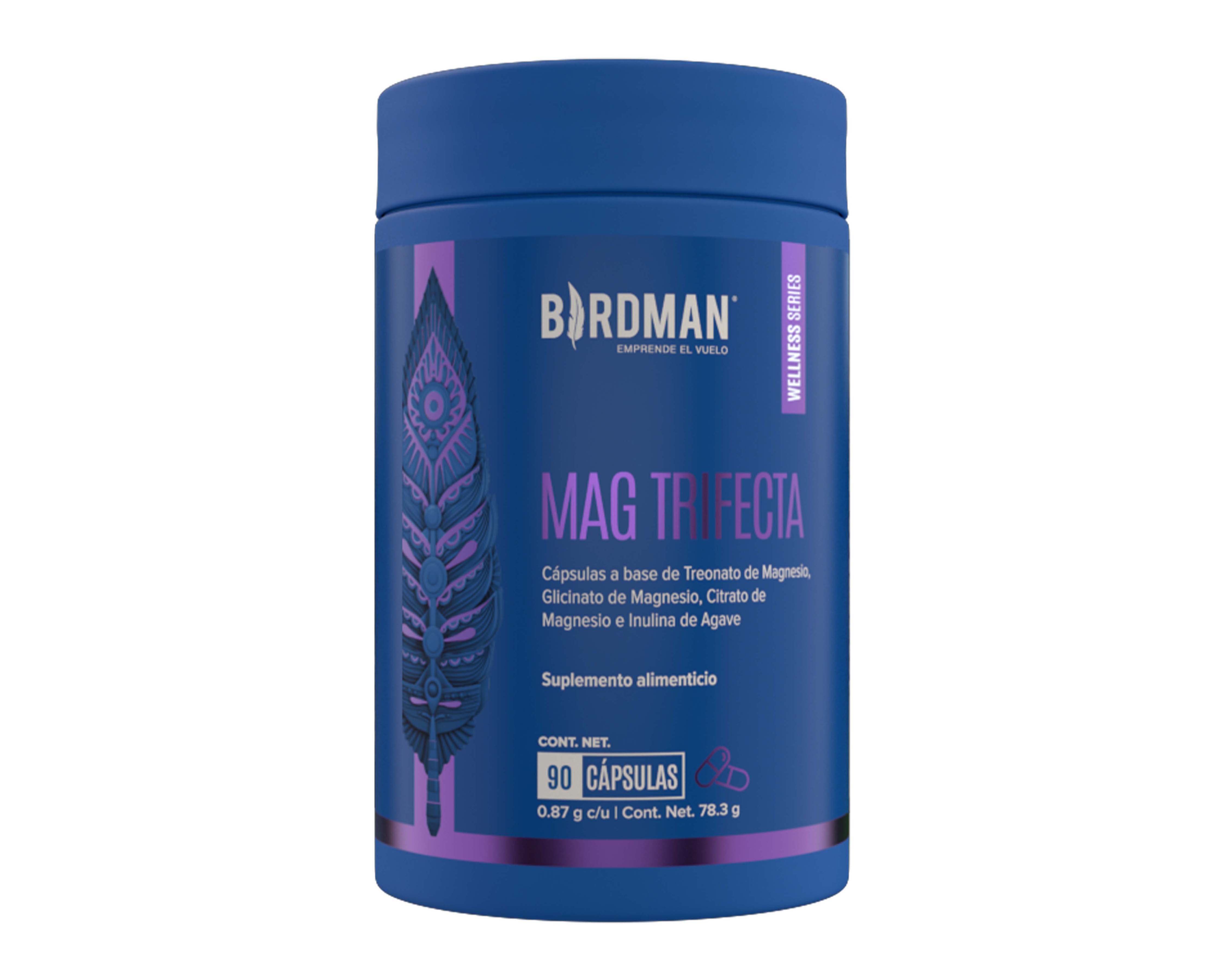 Suplemento Alimenticio Birdman Mag Trifecta de Treonato, Glicinato y Citrato de Magnesio 90 Cápsulas