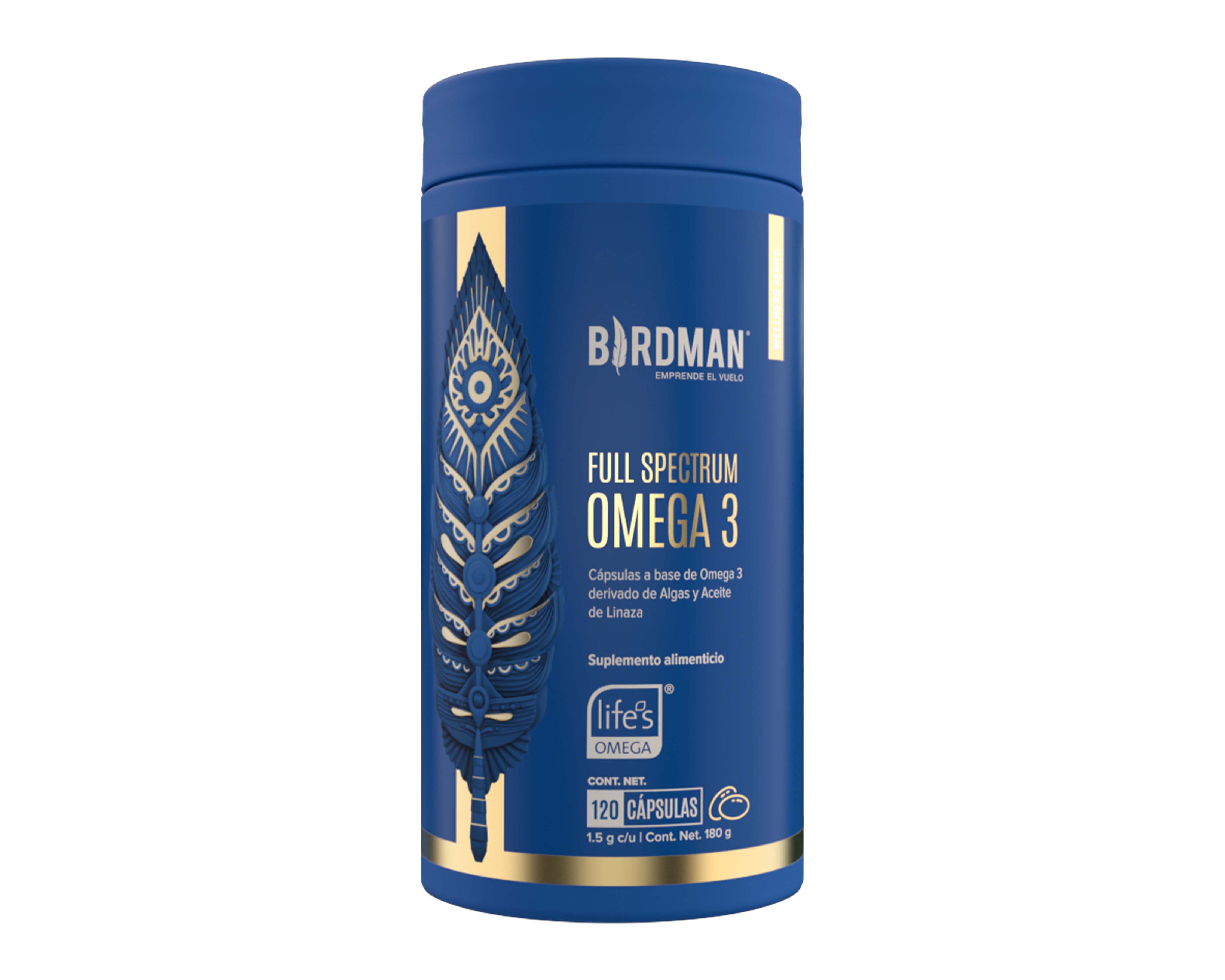 Foto 1 | Foto 1 | Suplemento Alimenticio Birdman Full Spectrum Omega 3 con Derivado de Algas y Aceite de Linaza 120 Cápsulas
